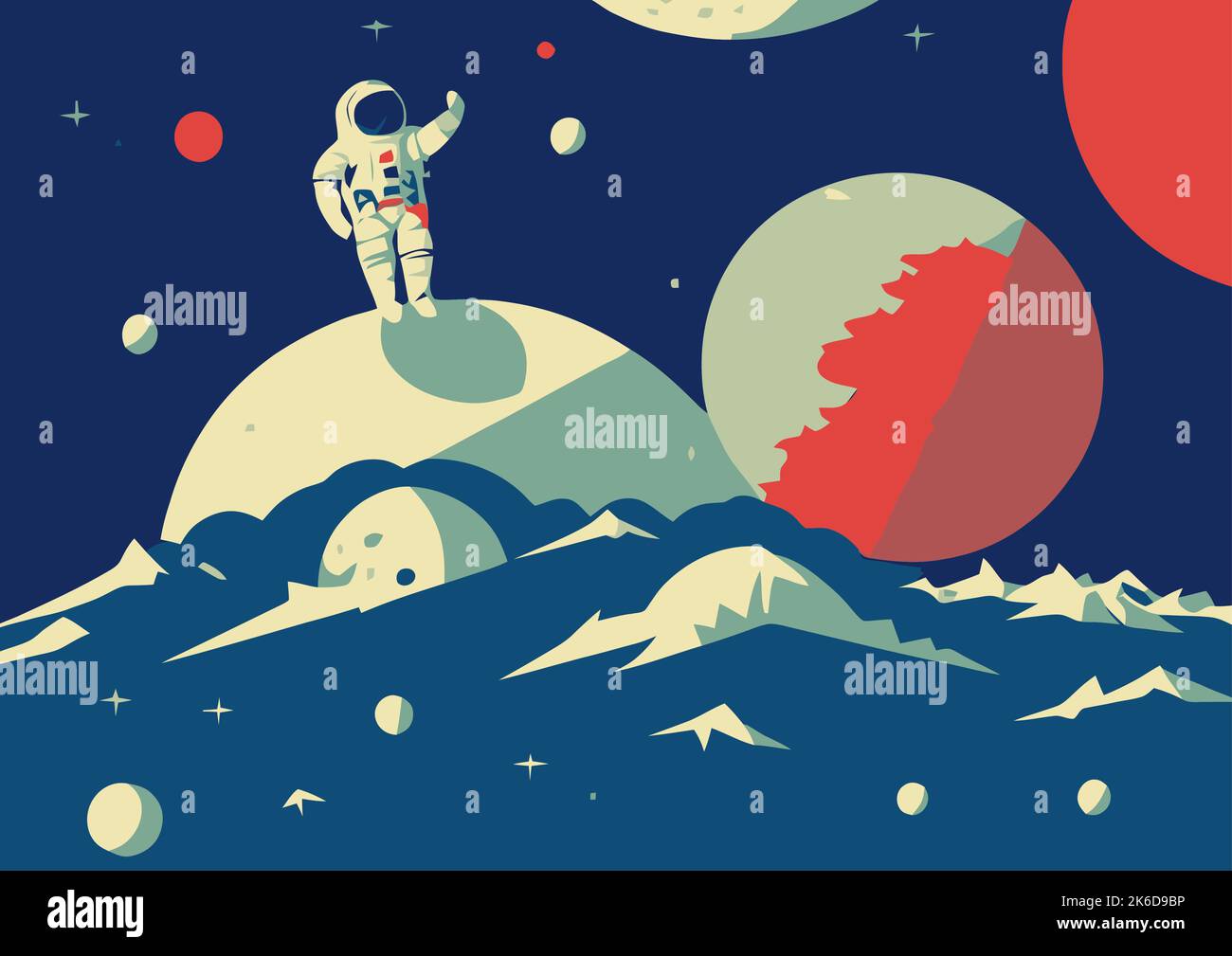 Walking to the moon Stock Vector Images - Alamy