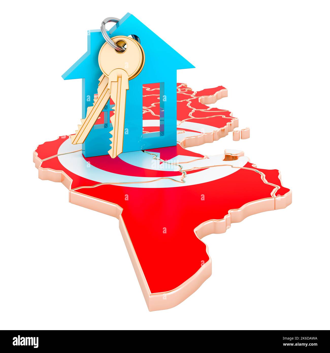 Real estate in Tunisia concept. Property for sale, rent or mortgage. 3D