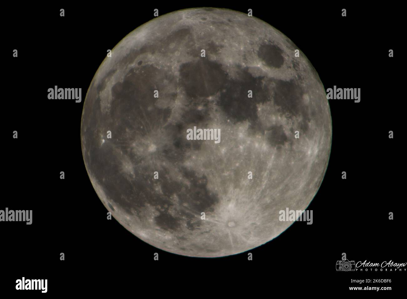 A beautiful view of the Hunter's Moon (October Full Moon) in a dark sky