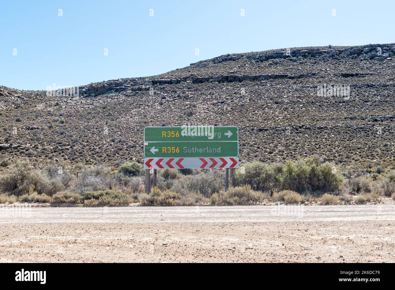 Junction of road R356 and the historic Postal Route near Sutherland in ...