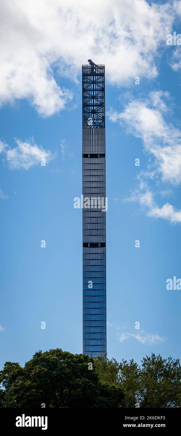 detail of 111 West 57th Street, also known as Steinway Tower, supertall residential skyscraper, Manhattan, New York City, USA Stock Photo