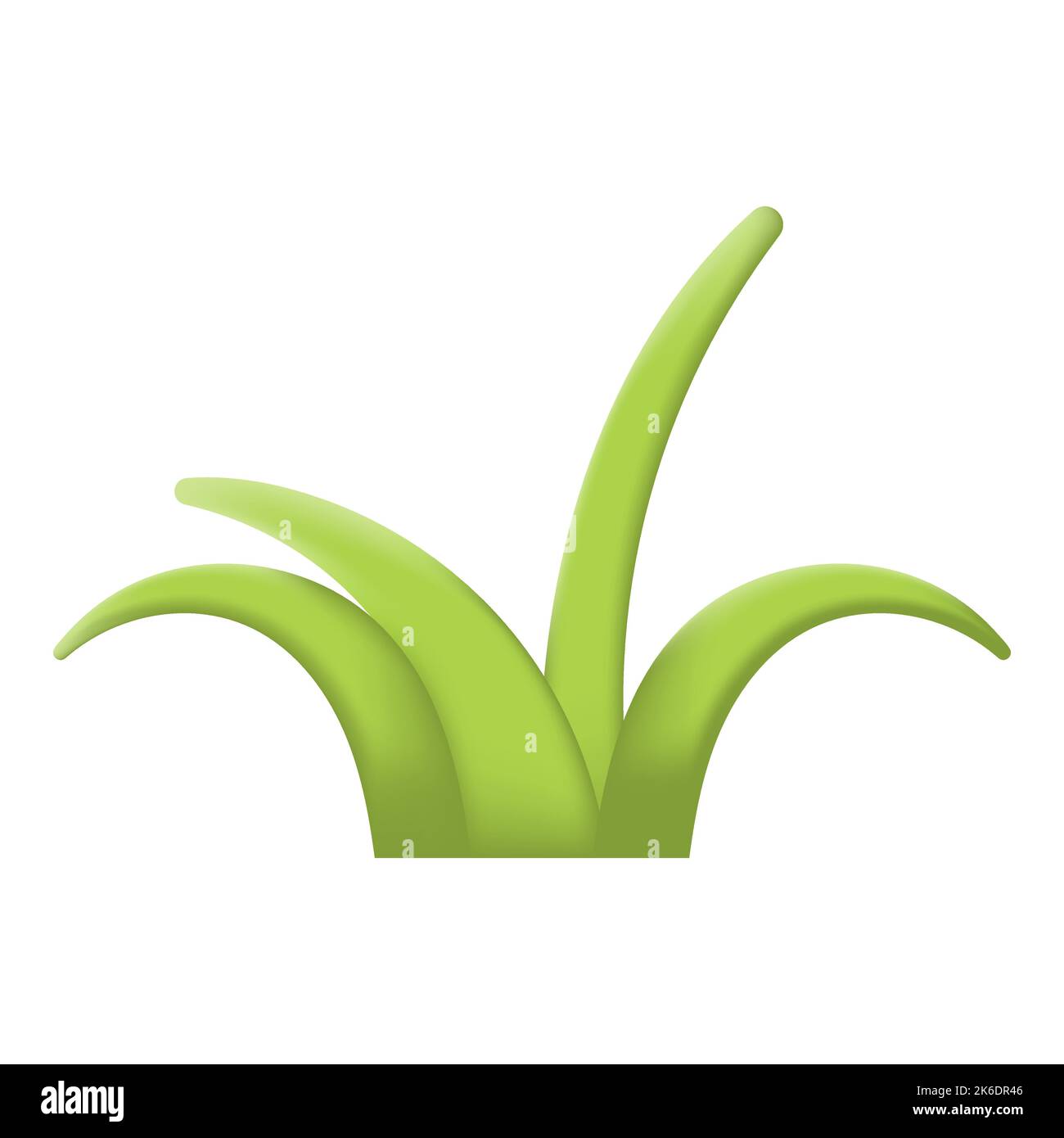 Green Grass Isolated on White Background. 3D Vector illustration Stock ...