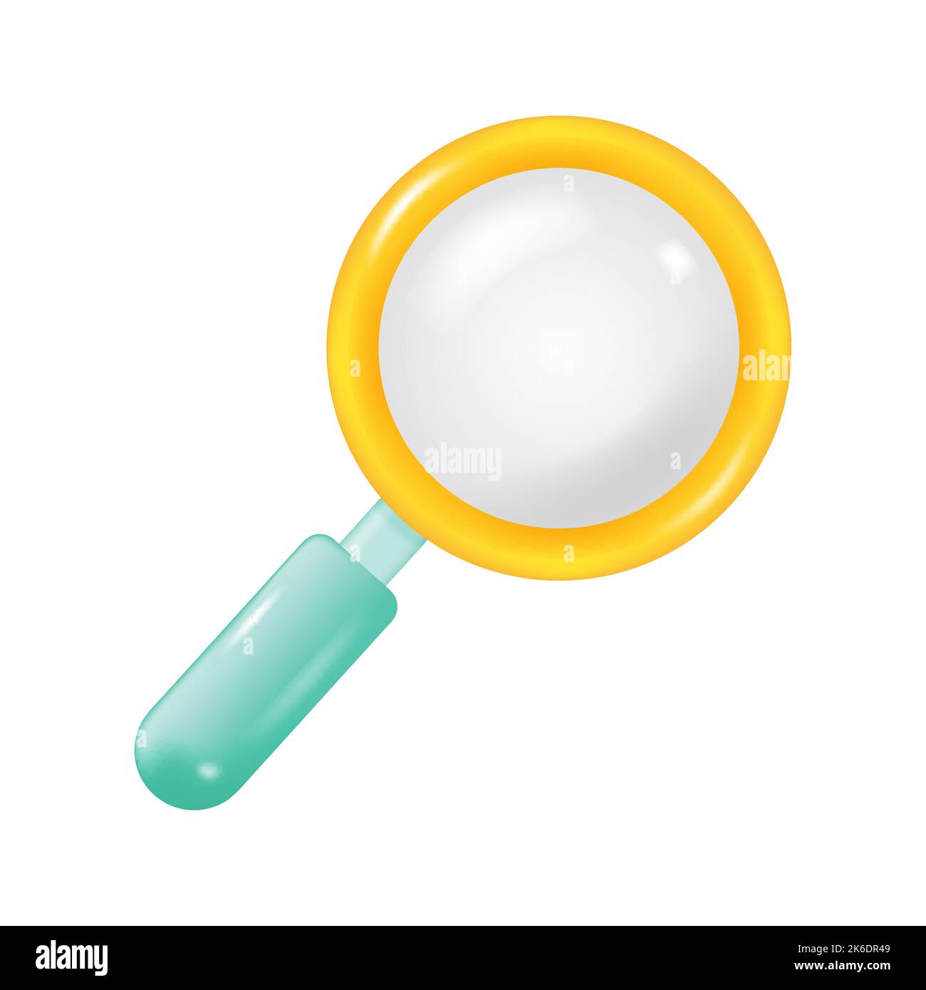 Magnifying Glass Isolated on White Background. 3D Vector illustration Stock Vector