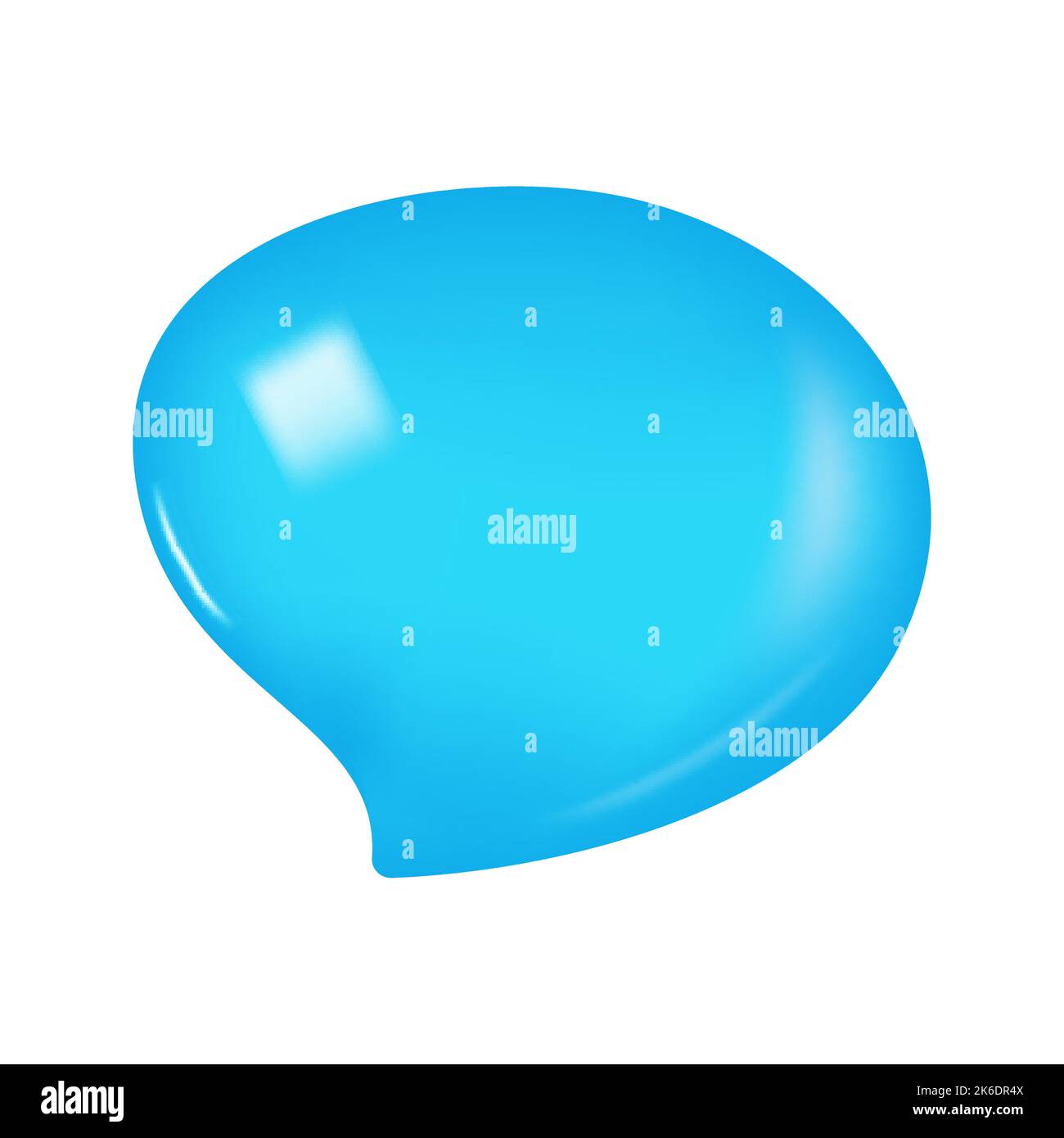 Blue Chat Bubble Isolated on White Background. 3D Vector illustration Stock Vector