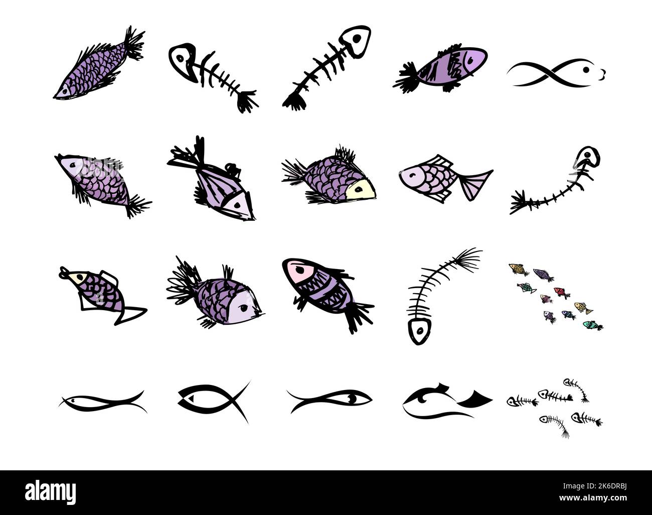 A set of simple fish. Vector illustration Stock Vector Image & Art - Alamy