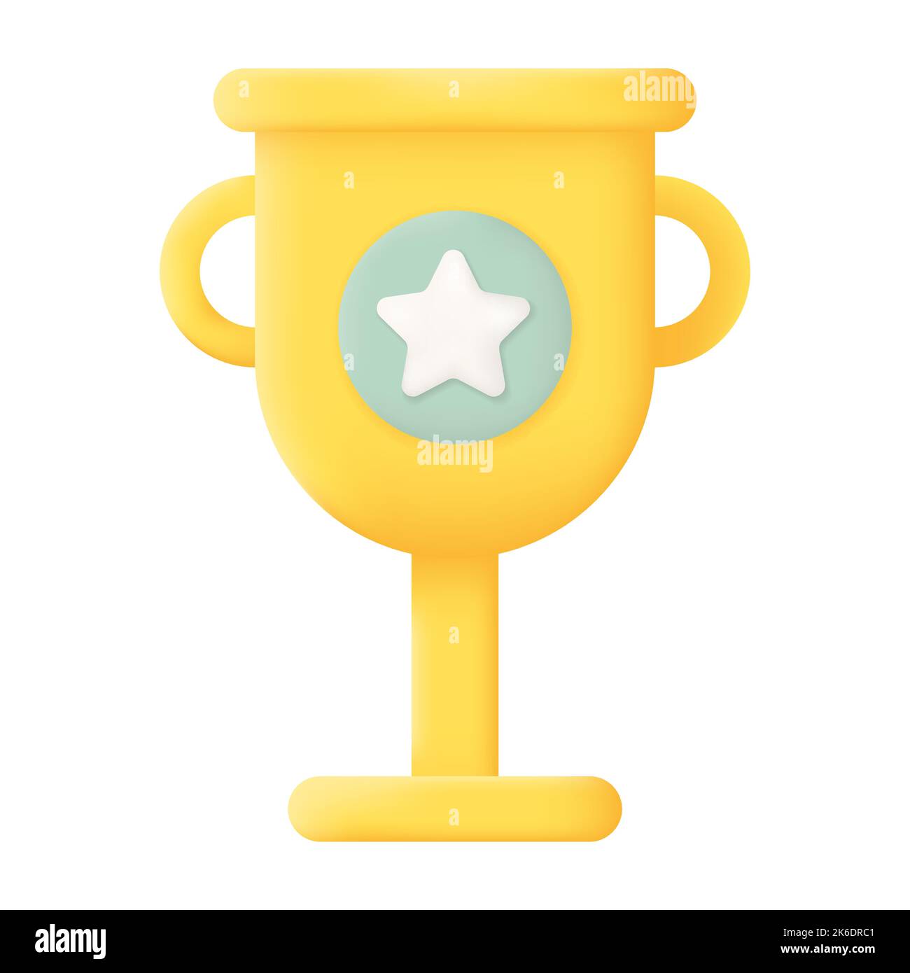 Champion Trophy Cup Isolated on White Background. 3D Vector illustration Stock Vector