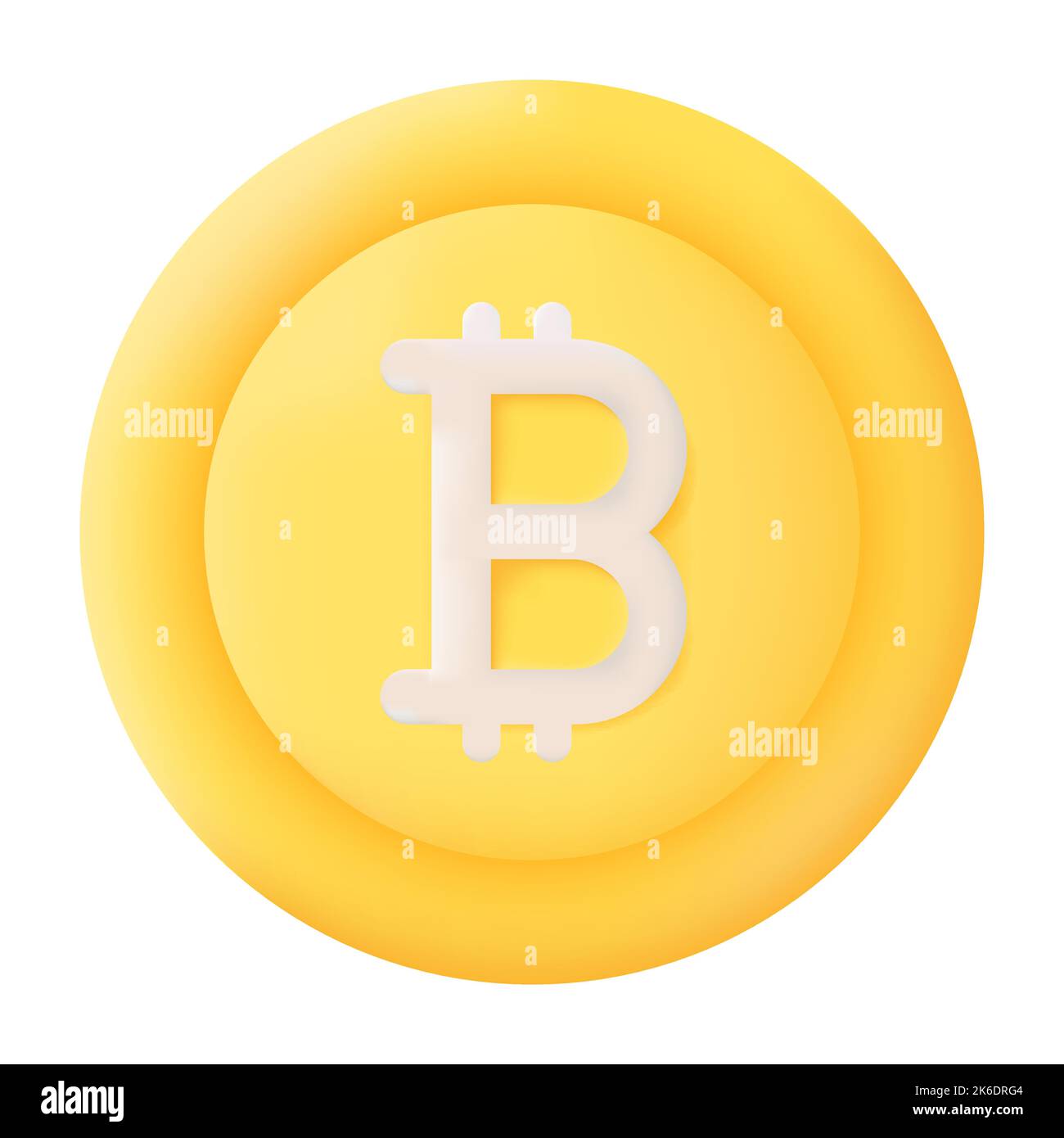 Bitcoin Coin Isolated on White Background. 3D Vector illustration Stock Vector