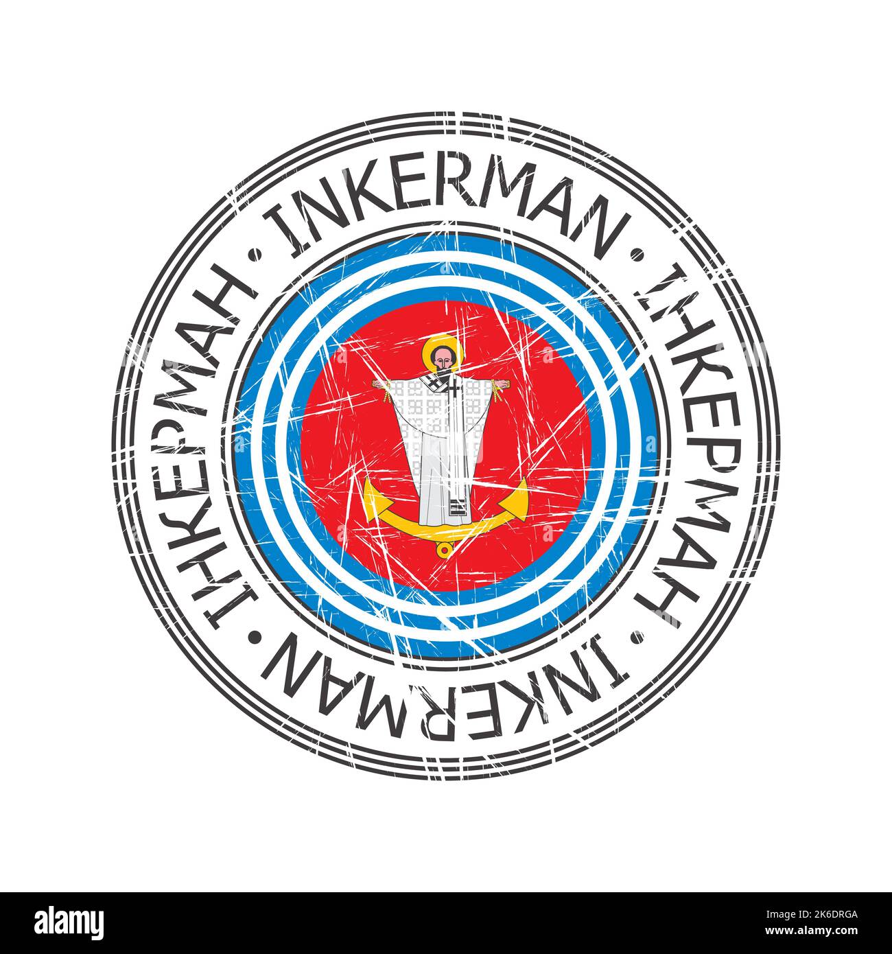 Inkerman Ukrainian city vector grunge rubber stamp over white