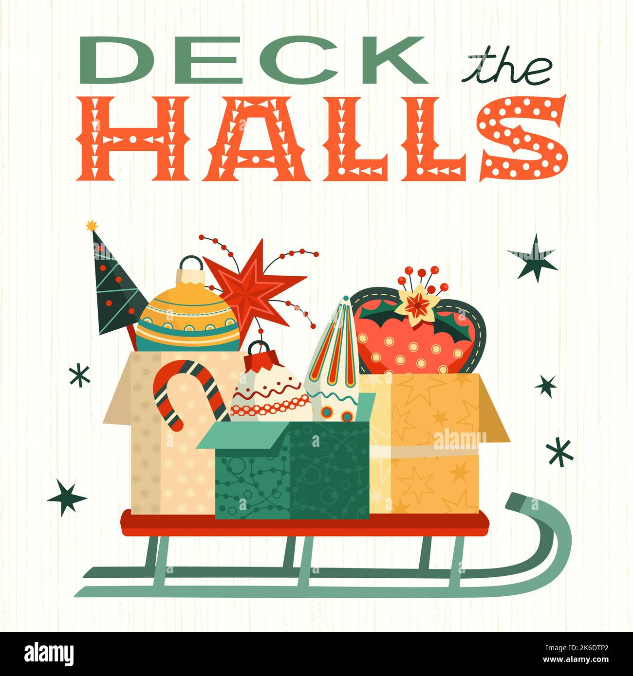 Deck Halls Festive Christmas Ornaments Vector Stock Vector Image & Art 
