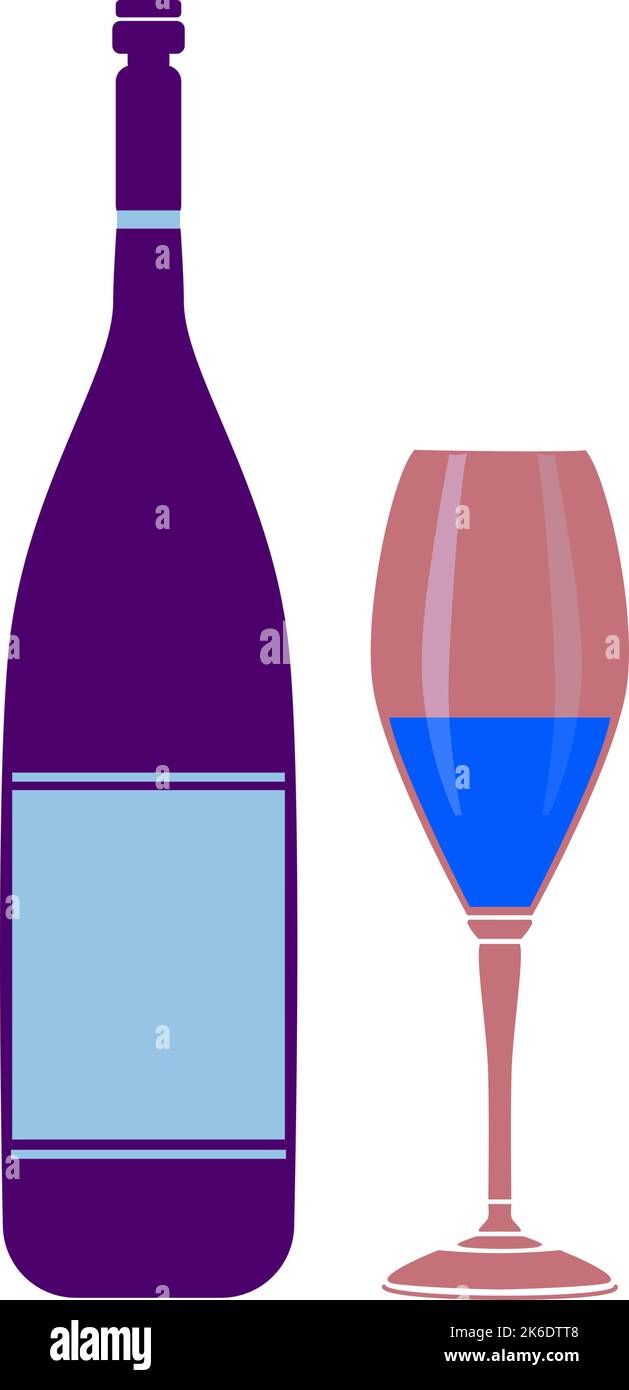 champagne bottle with flute glass Stock Vector Image & Art Alamy