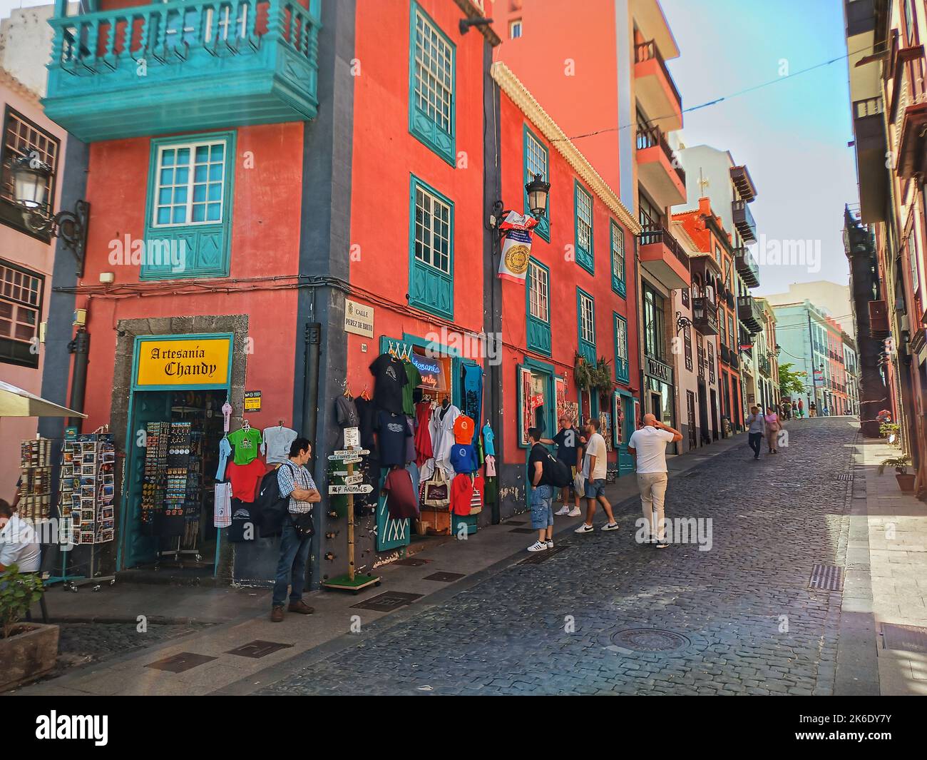 Colouful Old homes houses in santa cruz de la palma spain,las palma,la