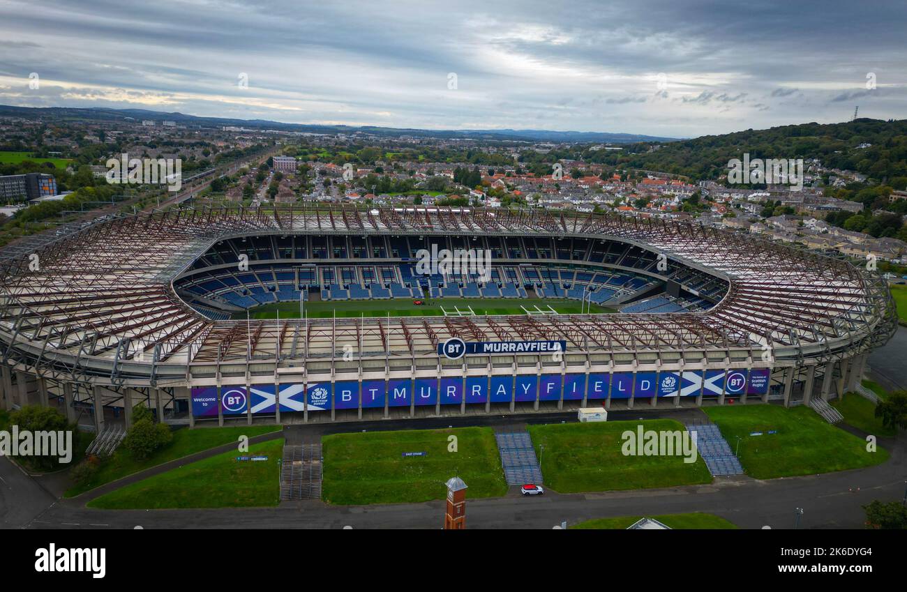 Murrayfield Stadium in Edinburgh aerial view EDINBURGH, SCOTLAND