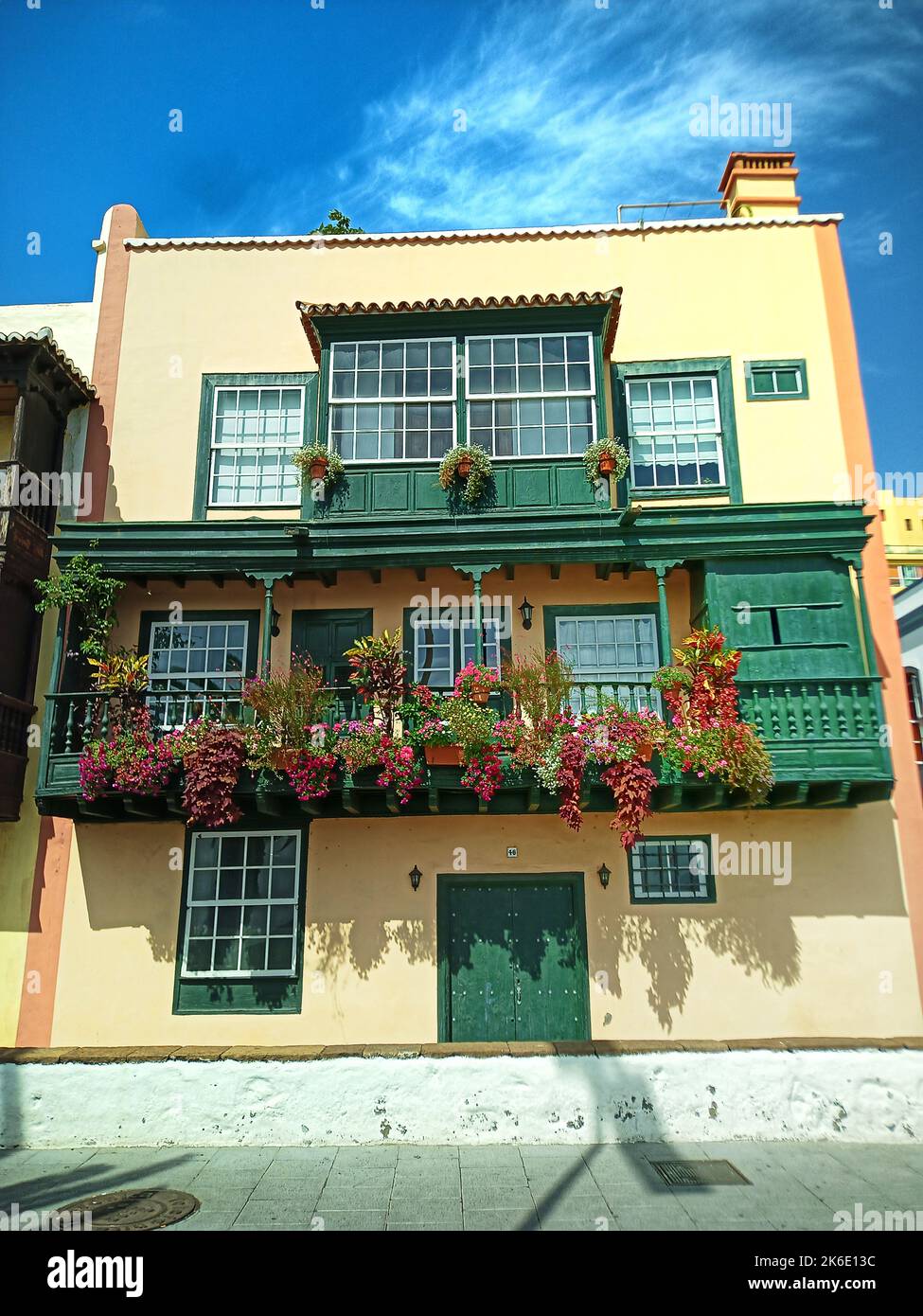 Colouful Old homes houses in santa cruz de la palma spain,las palma,la