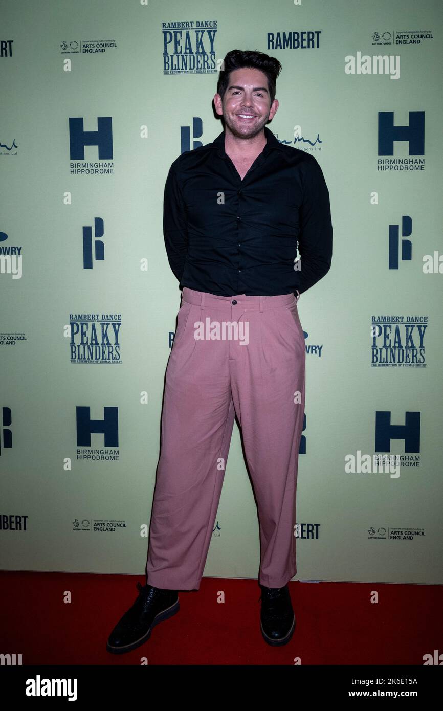 London, UK.  13 October 2022. Scott McGlynn at the London opening of Rambert’s Peaky Blinders: The Redemption of Thomas Shelby at Troubadour Wembley Park Theatre.  The show runs to 6th November 2022.  Credit: Stephen Chung / EMPICS / Alamy Live News Stock Photo