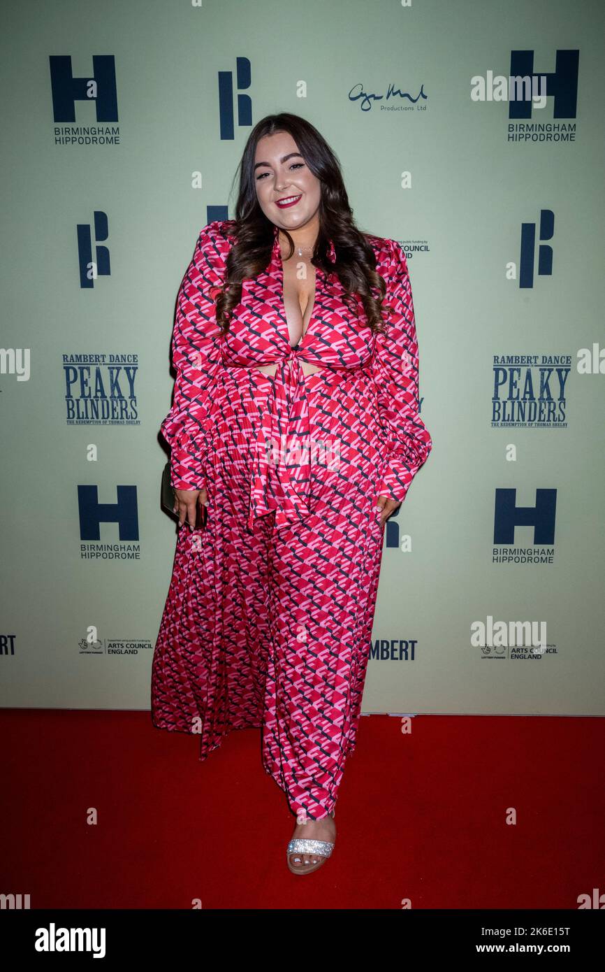 London, UK.  13 October 2022. Shannon Futcher at the London opening of Rambert’s Peaky Blinders: The Redemption of Thomas Shelby at Troubadour Wembley Park Theatre.  The show runs to 6th November 2022.  Credit: Stephen Chung / EMPICS / Alamy Live News Stock Photo