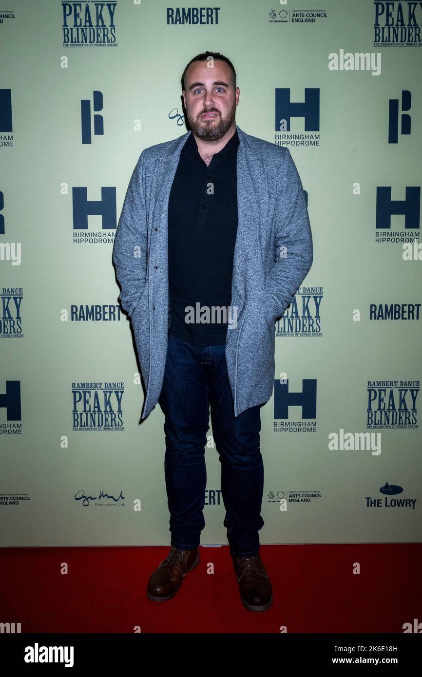 London, UK.  13 October 2022. Niall MacMillan at the London opening of Rambert’s Peaky Blinders: The Redemption of Thomas Shelby at Troubadour Wembley Park Theatre.  The show runs to 6th November 2022.  Credit: Stephen Chung / EMPICS / Alamy Live News Stock Photo
