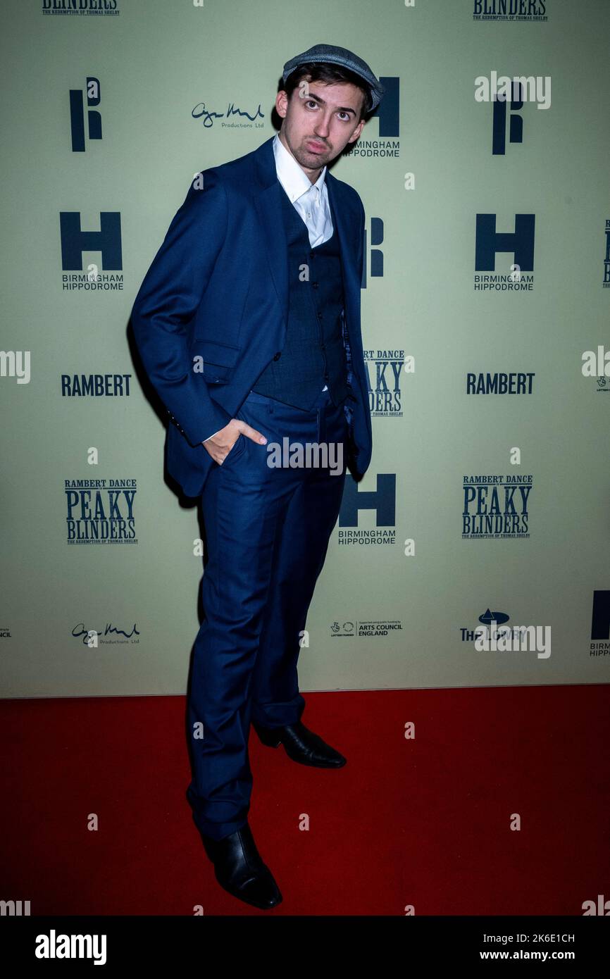 London, UK.  13 October 2022. Michael Joseph Hardwick at the London opening of Rambert’s Peaky Blinders: The Redemption of Thomas Shelby at Troubadour Wembley Park Theatre.  The show runs to 6th November 2022.  Credit: Stephen Chung / EMPICS / Alamy Live News Stock Photo