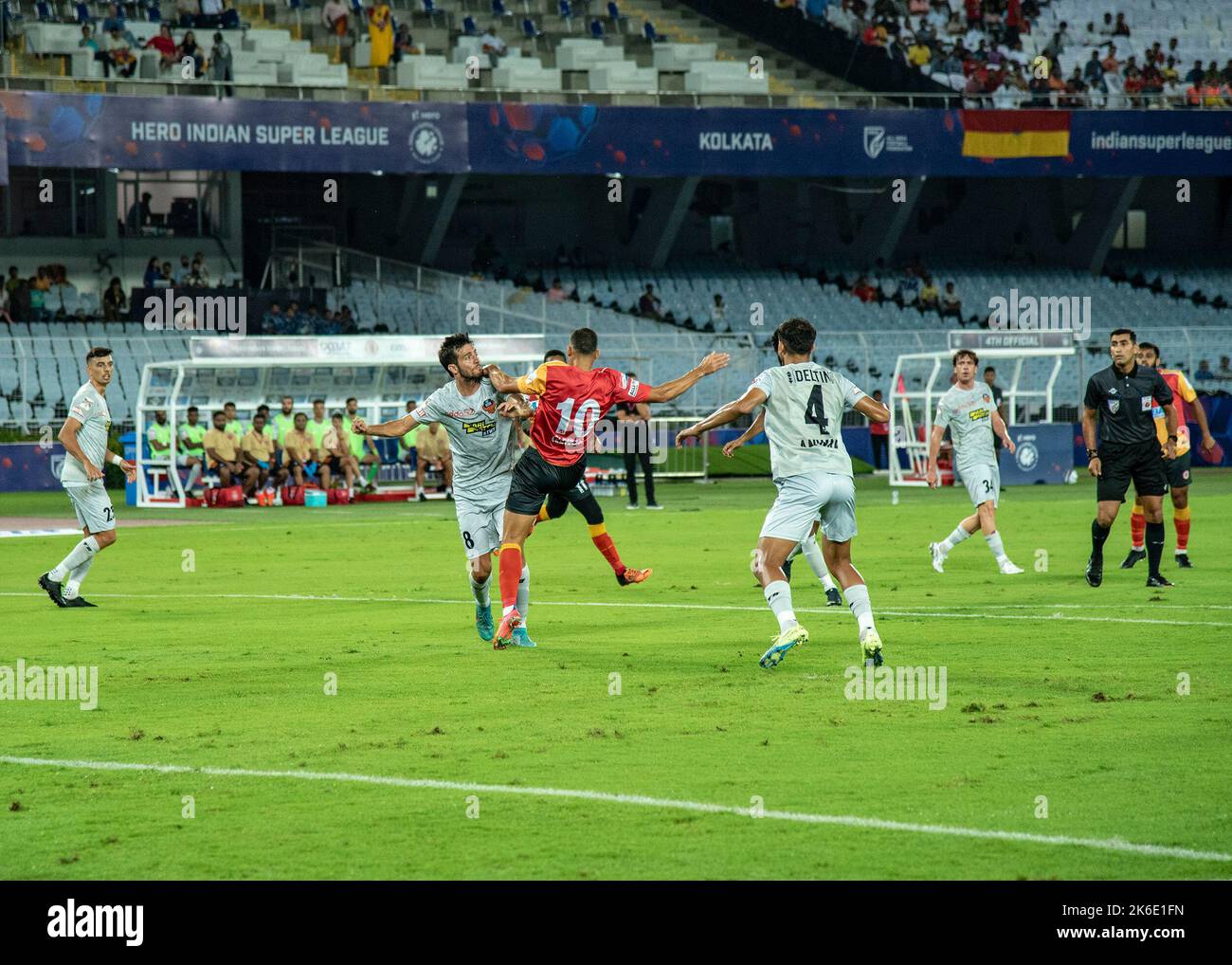 Kolkata, India. 12th Oct, 2022. EBFC (EASTBENGAL FOOTBALL CLUB) and FCG (FC Goa) ISL 2022-23 group league match at VYBK Stadium, Salt Lake, Kolkata. The final score was 2-1 in favor of FC Goa. (Photo by Amlan Biswas/Pacific Press/Sipa USA) Credit: Sipa USA/Alamy Live News Stock Photo