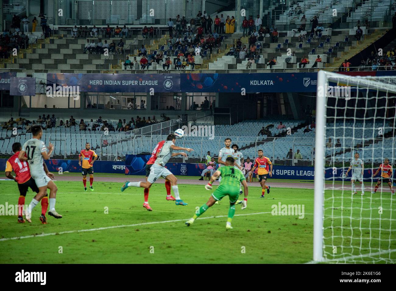 Kolkata, India. 12th Oct, 2022. EBFC (EASTBENGAL FOOTBALL CLUB) and FCG (FC Goa) ISL 2022-23 group league match at VYBK Stadium, Salt Lake, Kolkata. The final score was 2-1 in favor of FC Goa. (Photo by Amlan Biswas/Pacific Press/Sipa USA) Credit: Sipa USA/Alamy Live News Stock Photo