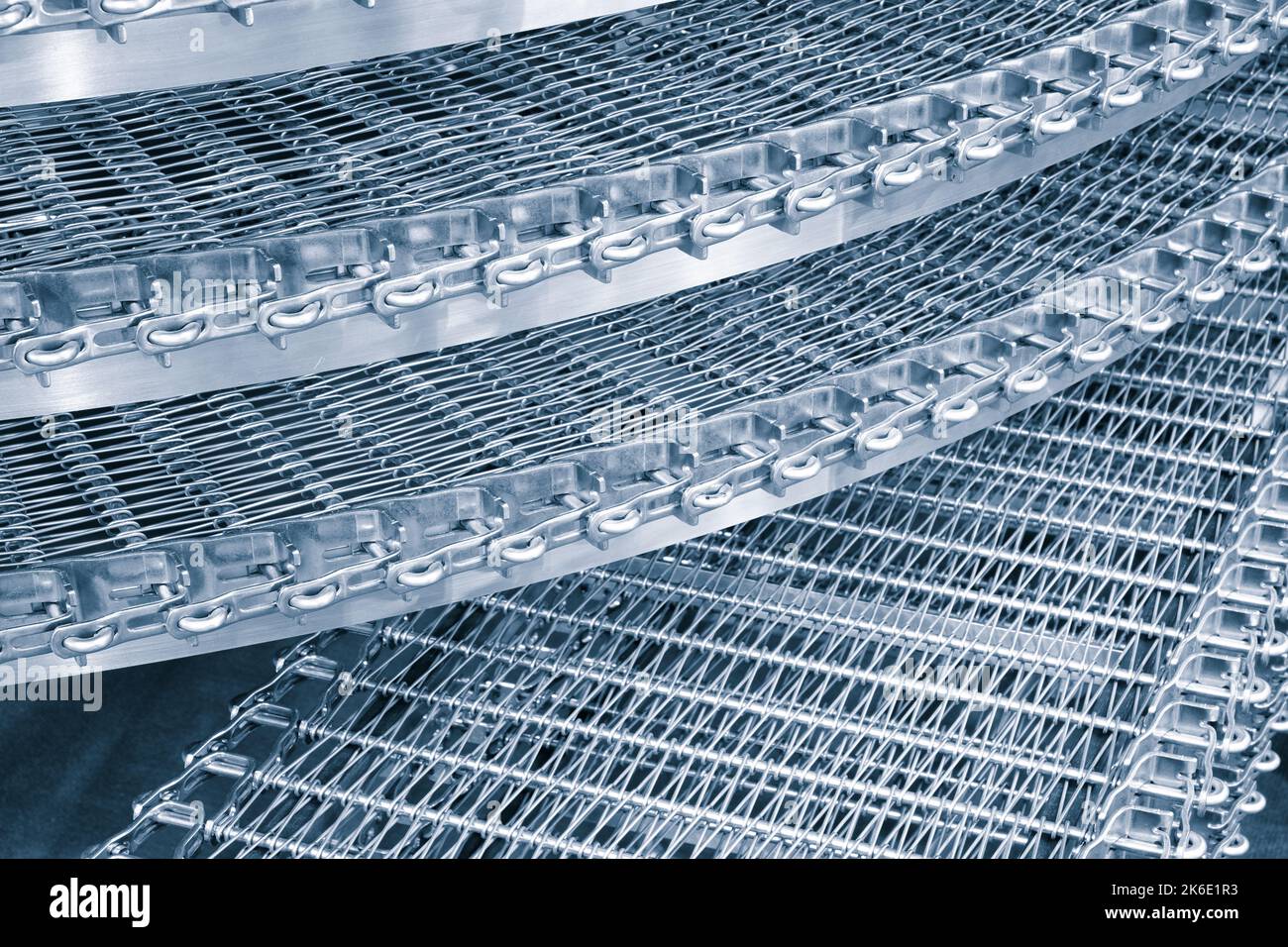 Metal tape belt of automatic conveyor Stock Photo Alamy