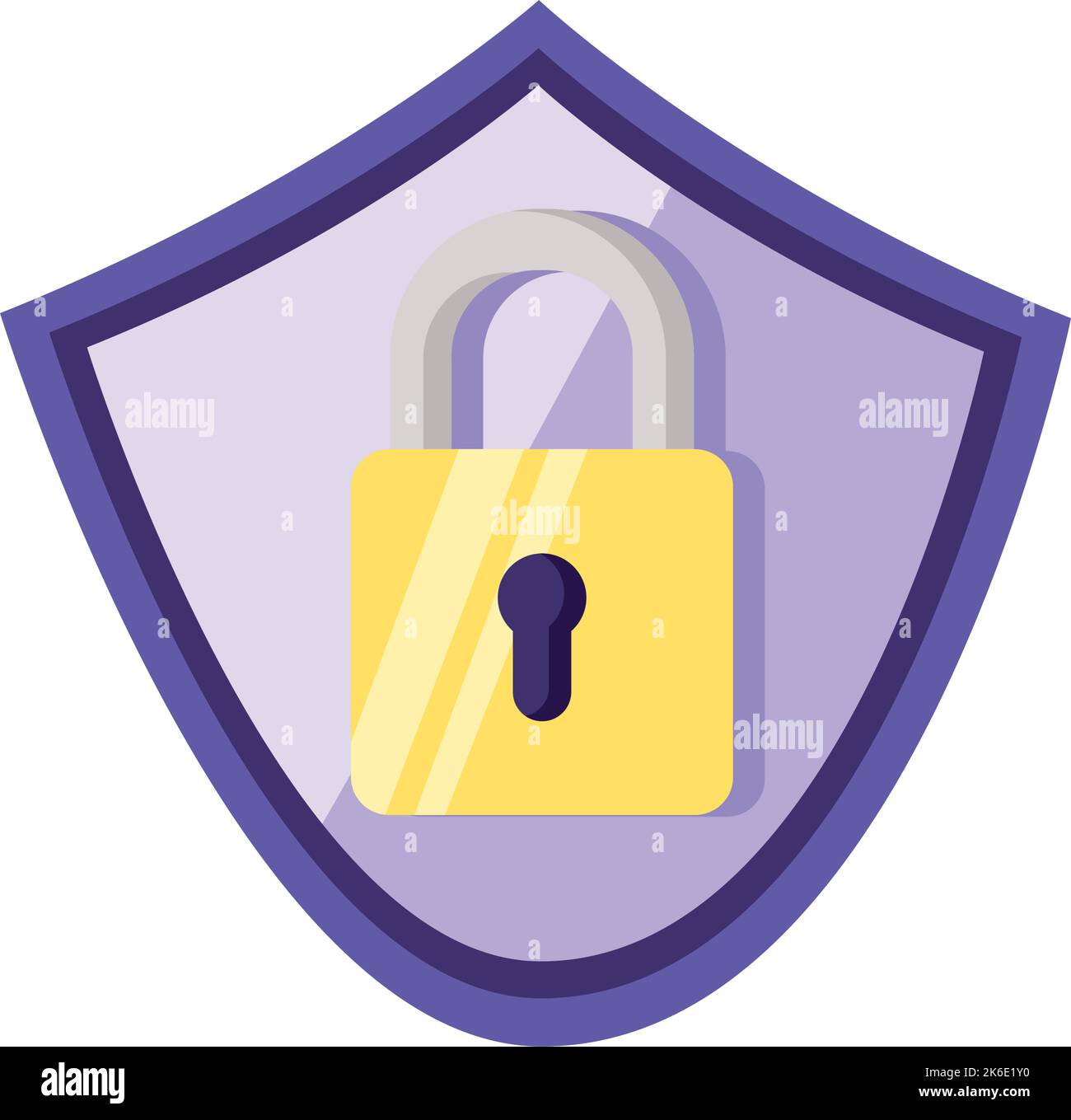 secure padlock in shield icon Stock Vector Image & Art - Alamy