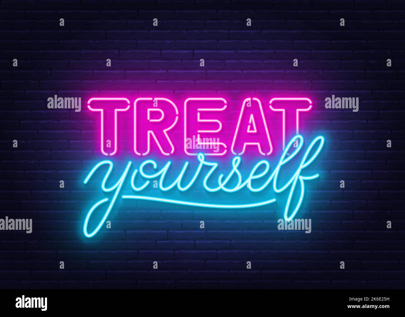 Treat Yourself quote on brick wall background Stock Vector Image & Art