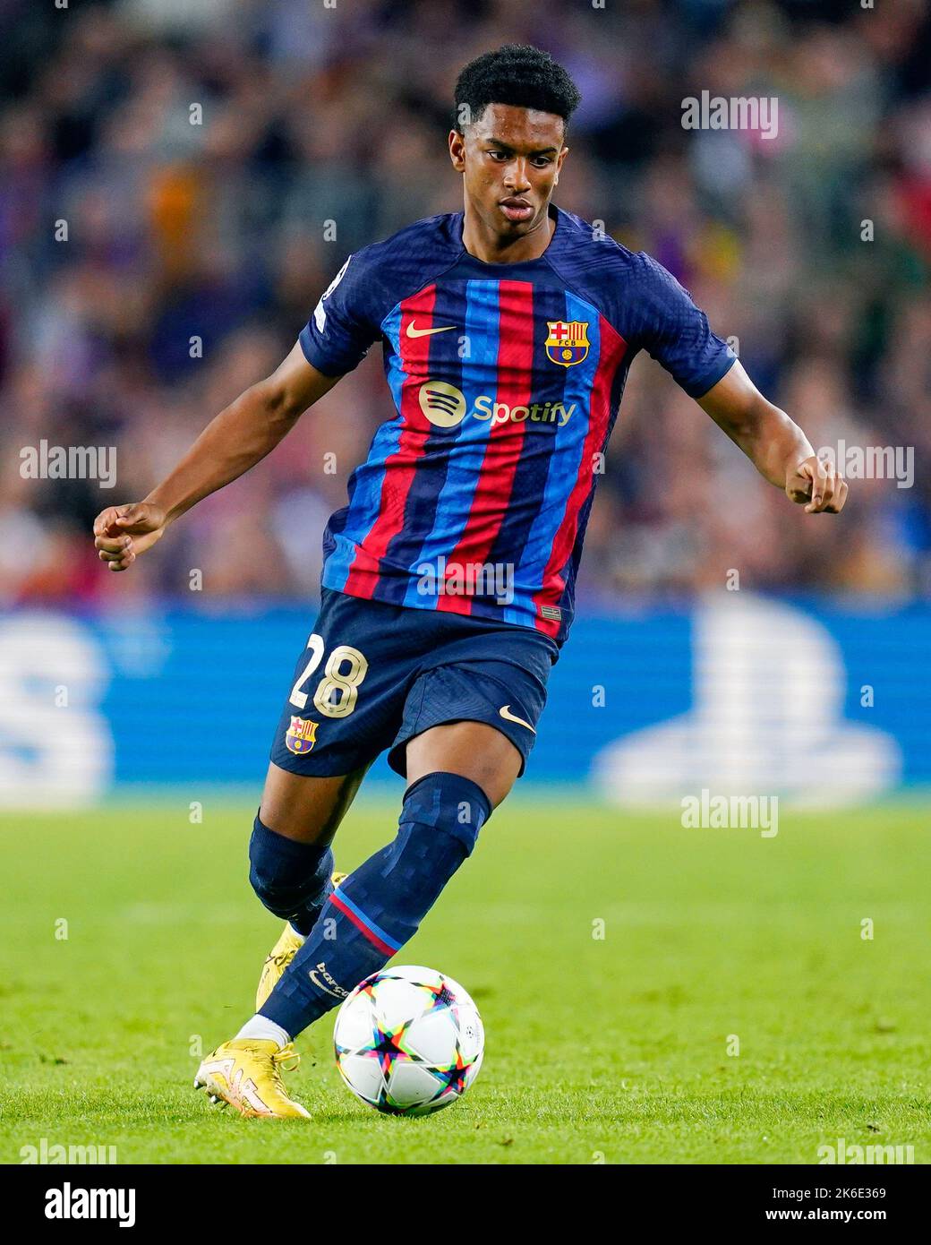 Alejandro Balde of FC Barcelona during the UEFA Champions League match