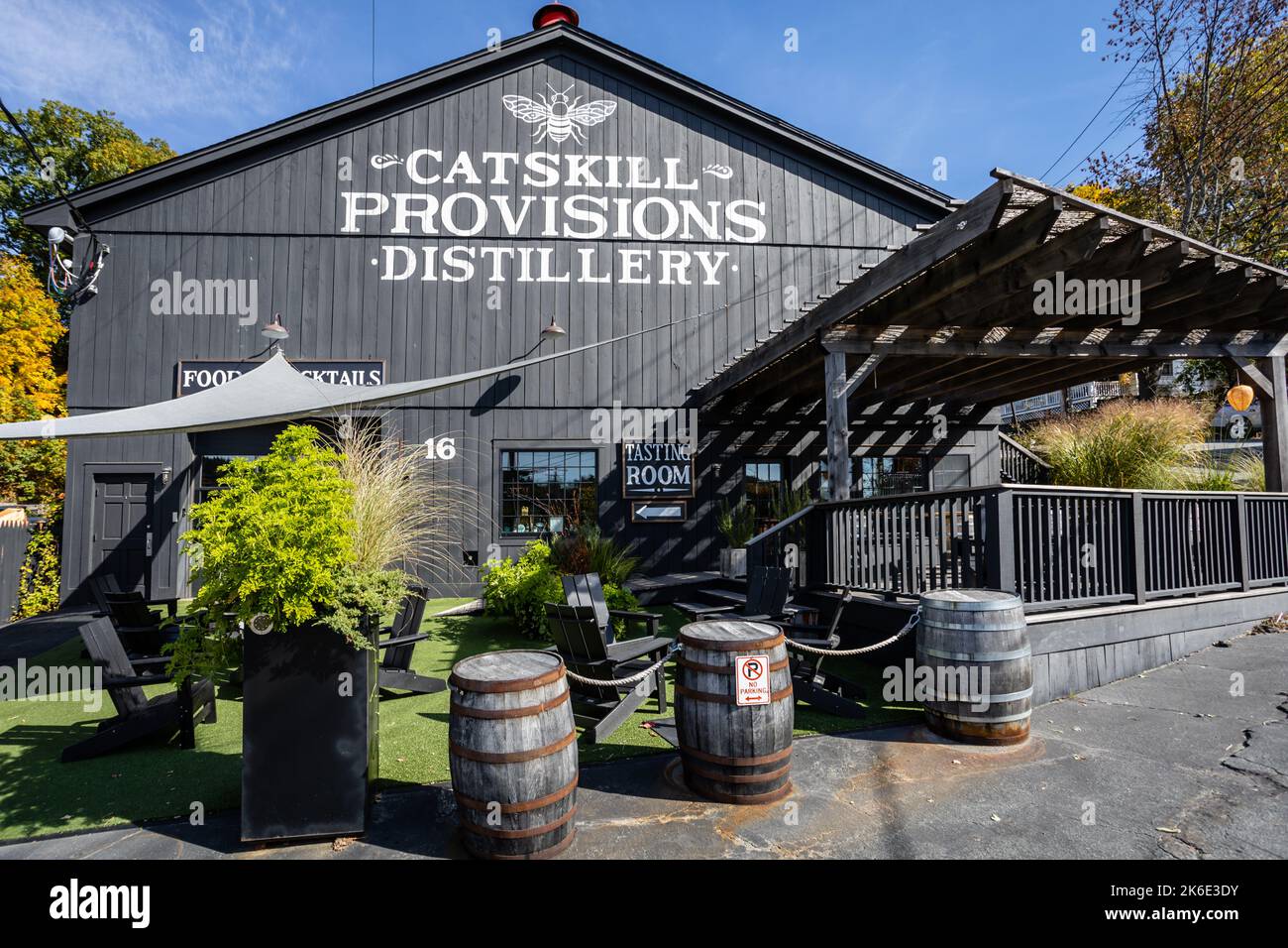 Callicoon, NY / USA - October 12, 2022:  Callicoon Provisions Distillery on a bright fall day Stock Photo