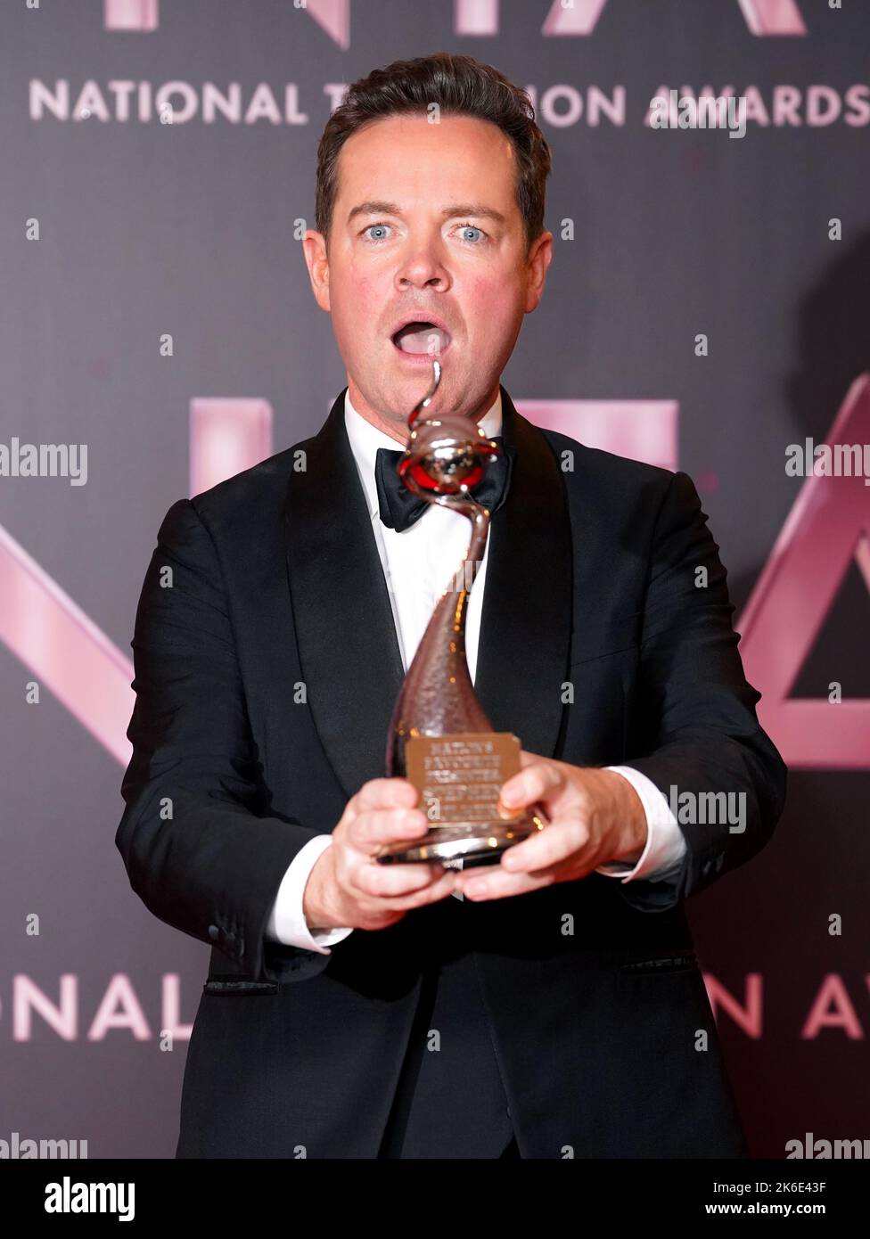 Stephen Mulhern in the press room after accepting the TV Presenter