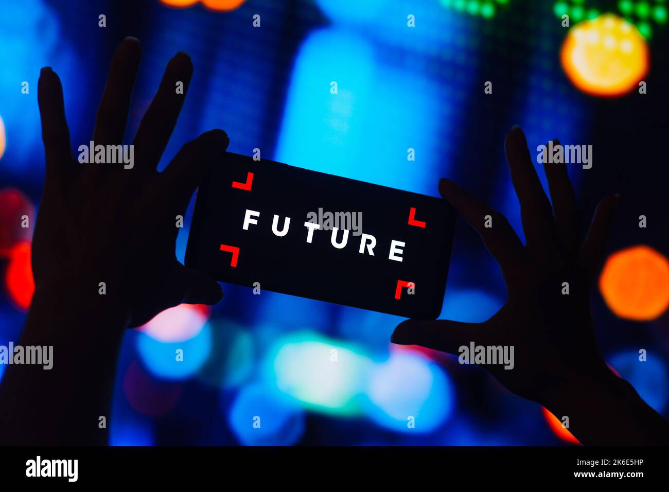 In this photo illustration, the Future plc logo is displayed on a ...