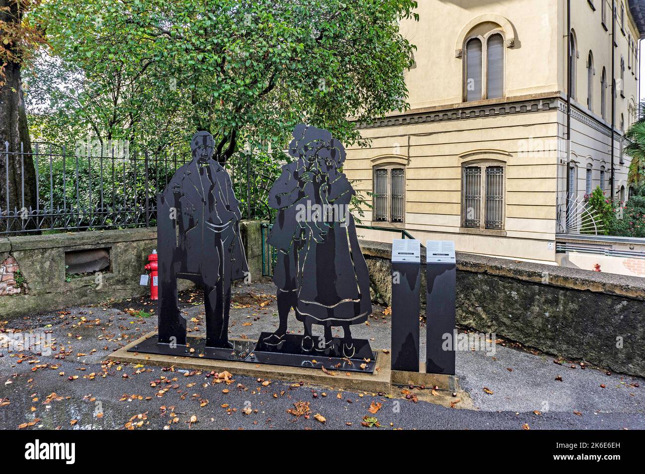 Part of the Literary Trail of the historical novel, The Betrothed, set in Lecco, Italy between the years 1628-1630 and published in 1827. Stock Photo