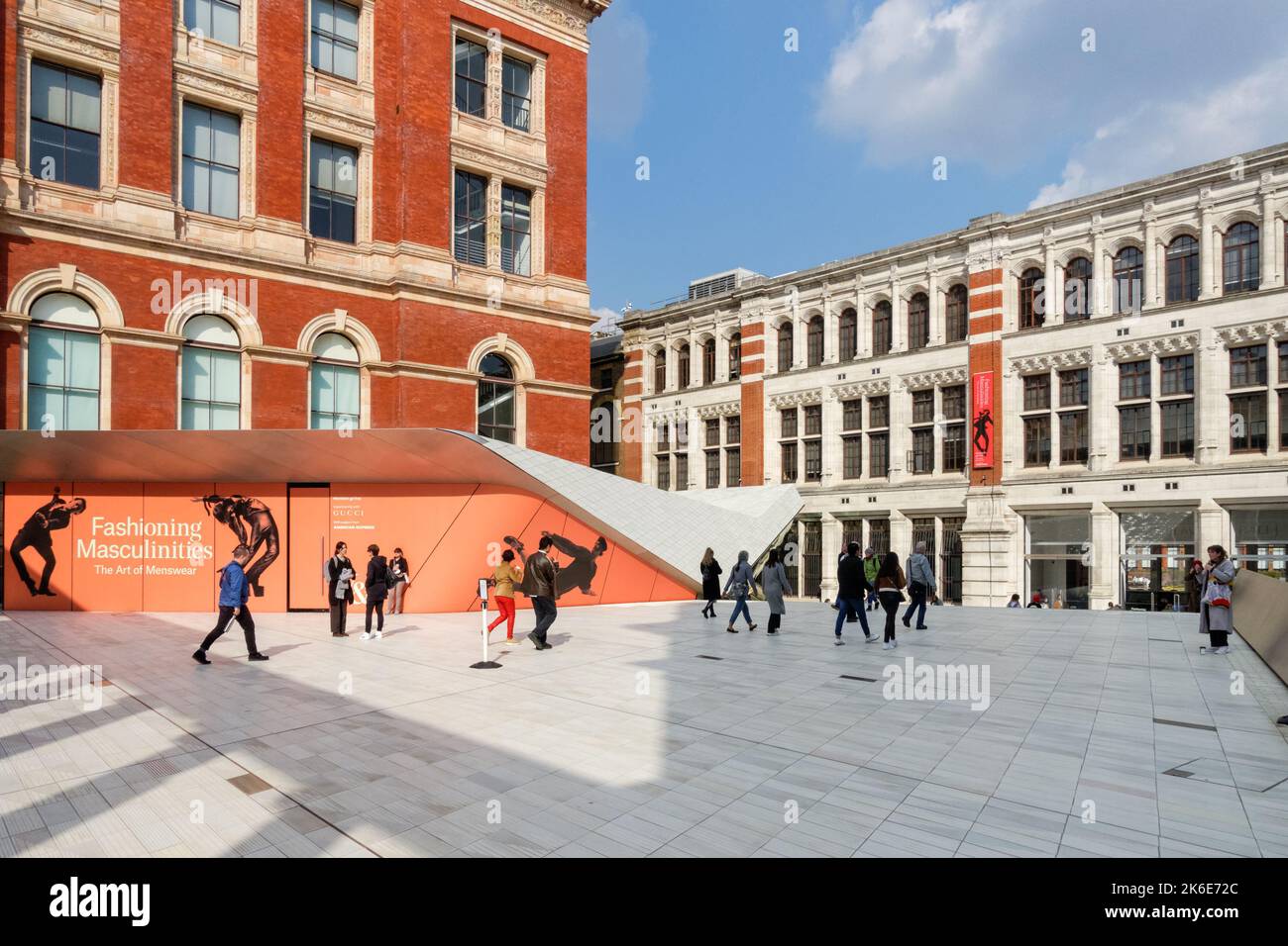 The Sackler Courtyard in the Exhibition Road Quarter of the Victoria and Albert Museum, London England United Kingdom UK Stock Photo