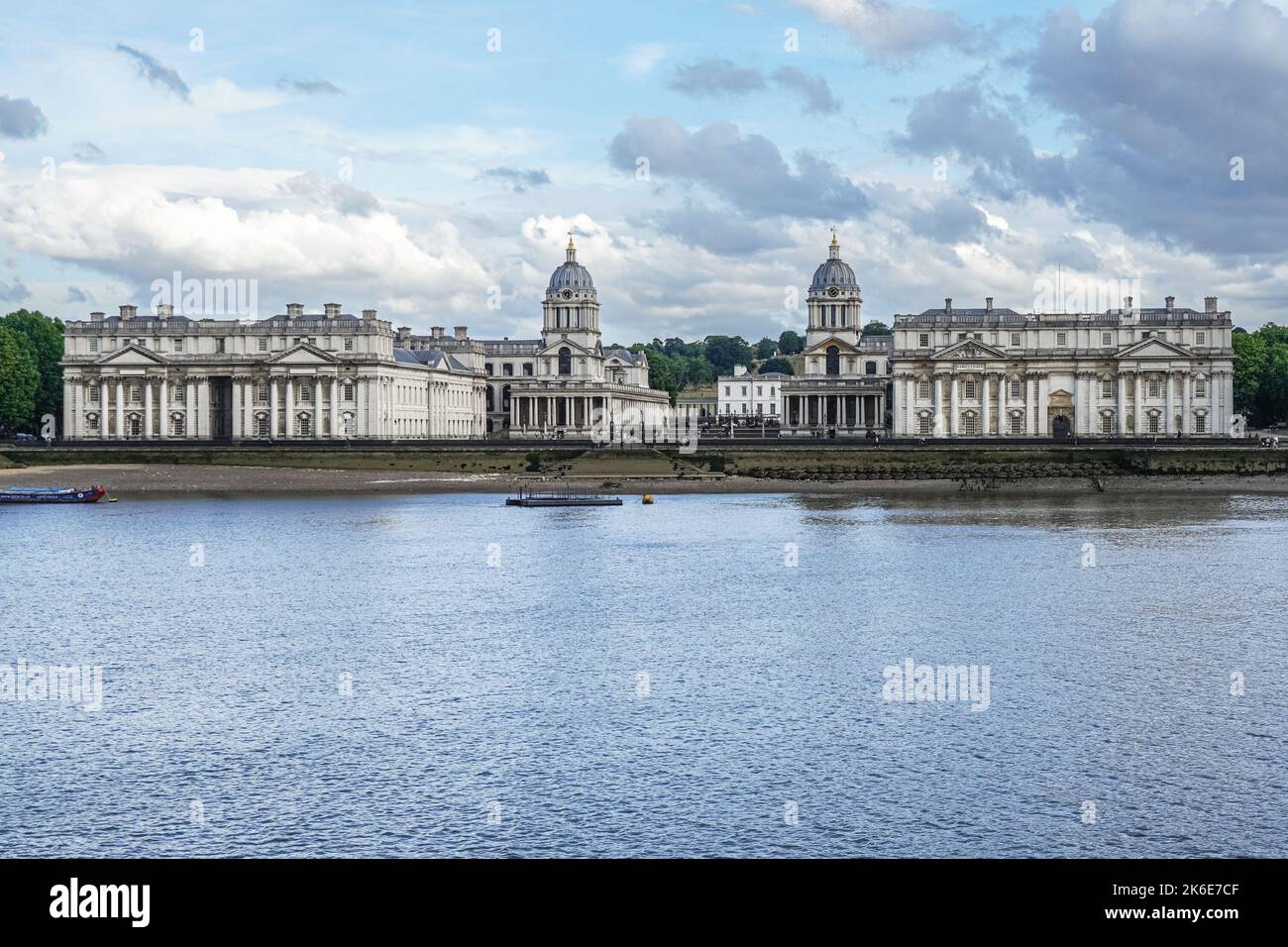 The University of Greenwich, the Old Royal Naval College on the south bank of the river Thames in Greenwich, London England United Kingdom UK Stock Photo