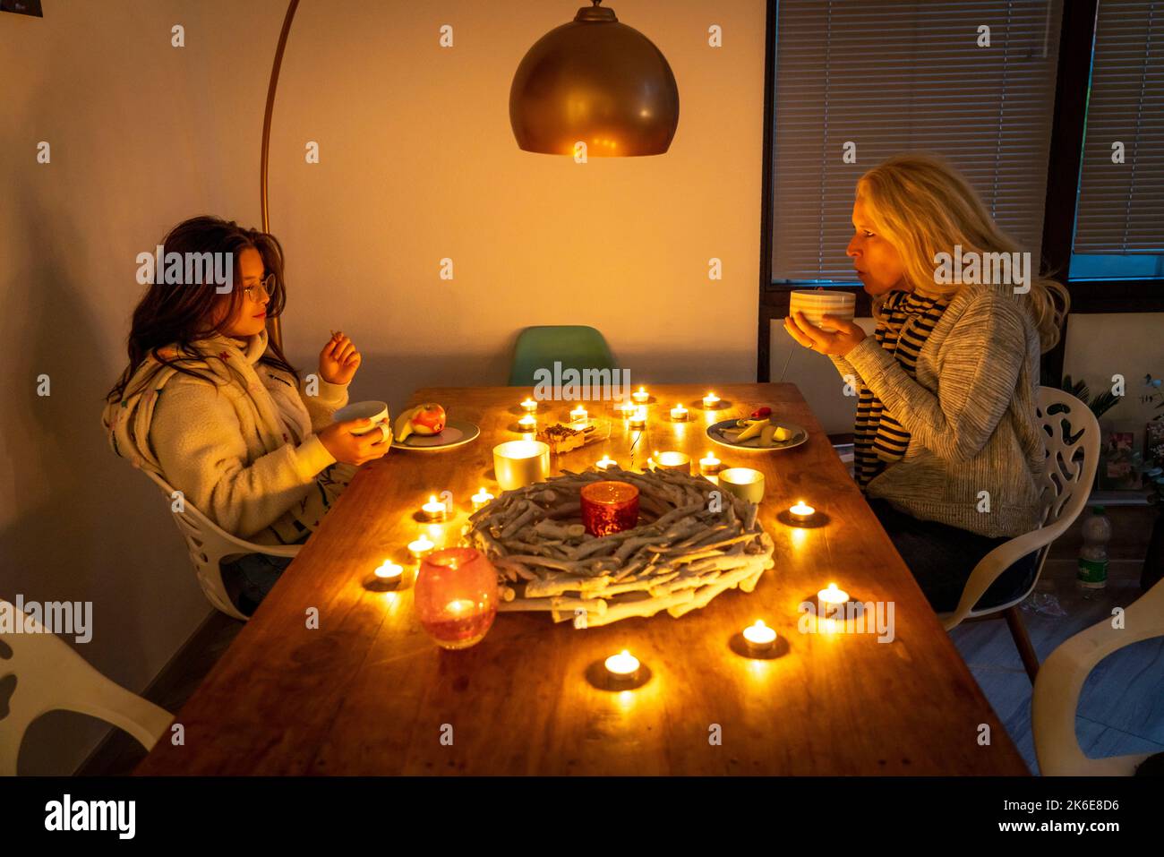 Symbolic image Energy saving, cold winter, energy crisis, cold flat