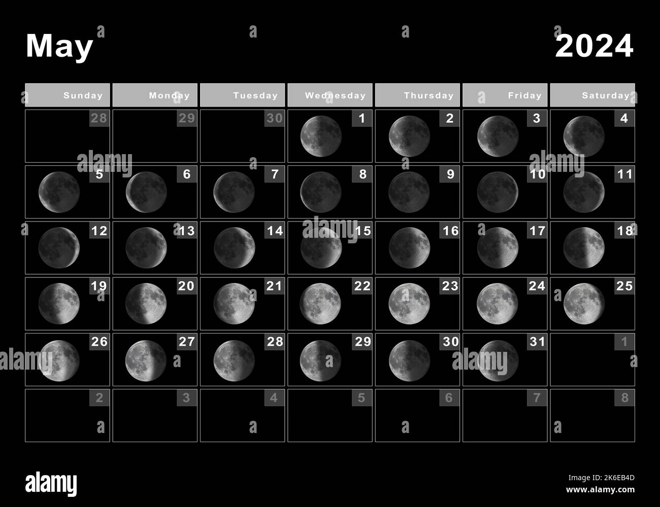 March 2024 Calendar With Moon Phases - Calendar 2024