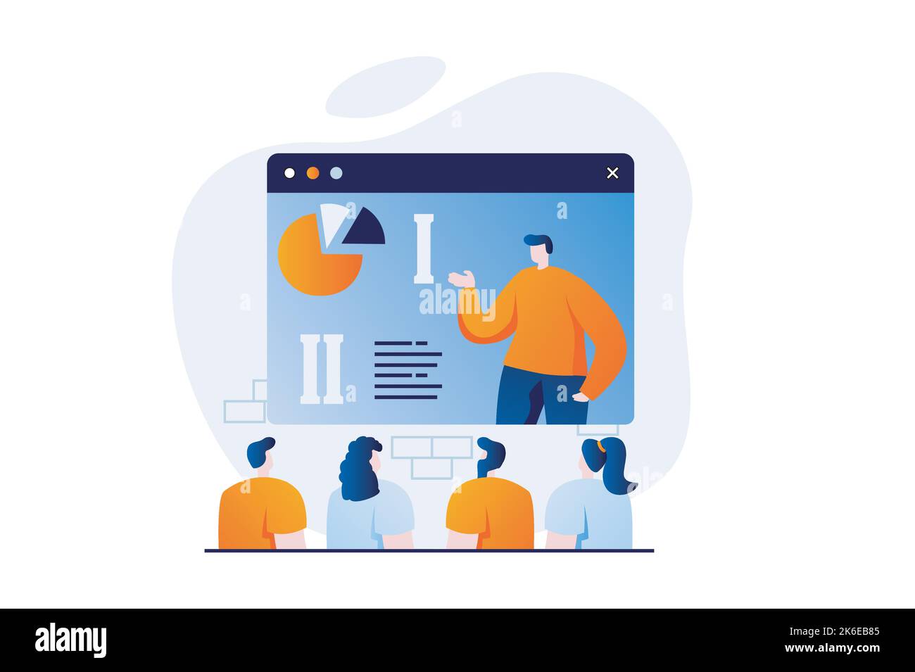 Finding solution concept with people scene in flat cartoon design. Man ...