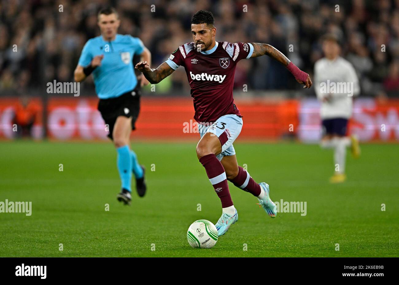 London, UK. 13th Oct, 2022. London UK 13th October 2022Emerson (West Ham) during the West Ham vs RSC Anderlecht Europa Conference League (Group B) match at the London Stadium Stratford. Credit: MARTIN DALTON/Alamy Live News Stock Photo