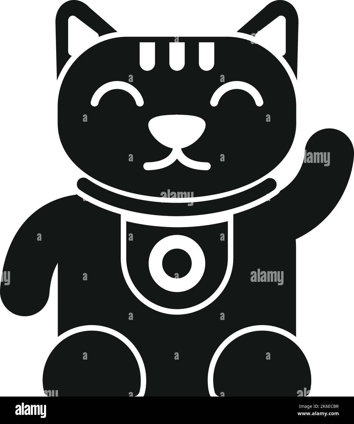 Lucky kitty icon simple vector. Maneki cat. Animal toy Stock Vector