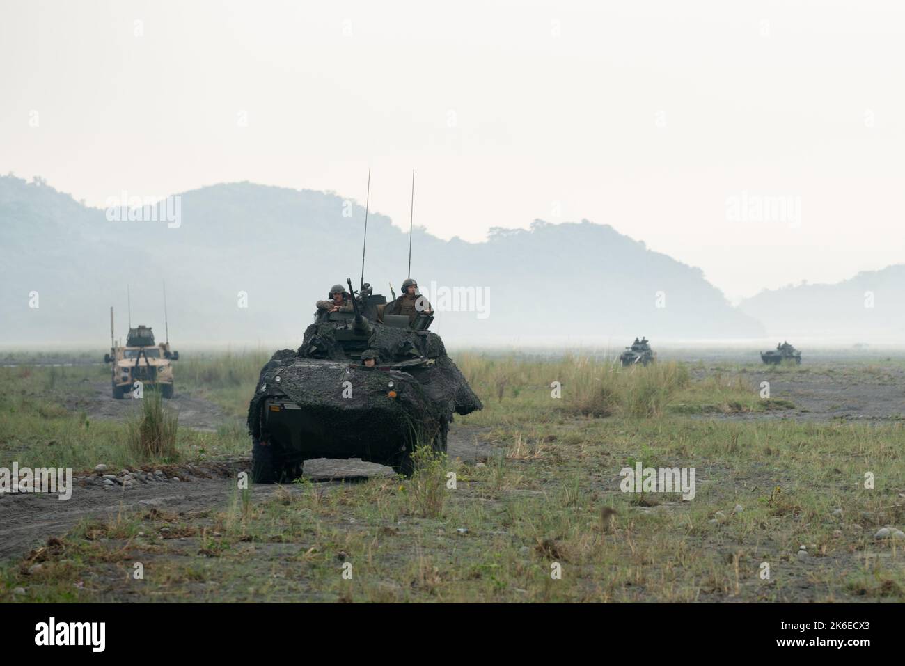 Philippine and U.S. Marines with Battalion Landing Team 2d Battalion, 5th Marines, 31st Marine Expeditionary Unit, participate in a combined arms live-fire event during KAMANDAG 6 at Colonel Ernesto Rabina Air Base, Philippines, Oct. 13, 2022. KAMANDAG is an annual bilateral exercise between the Armed Forces of the Philippines and U.S. military designed to strengthen interoperability, capabilities, trust, and cooperation built over decades of shared experiences. (U.S. Marine Corps photo by Cpl. Ujian Gosun) Stock Photo