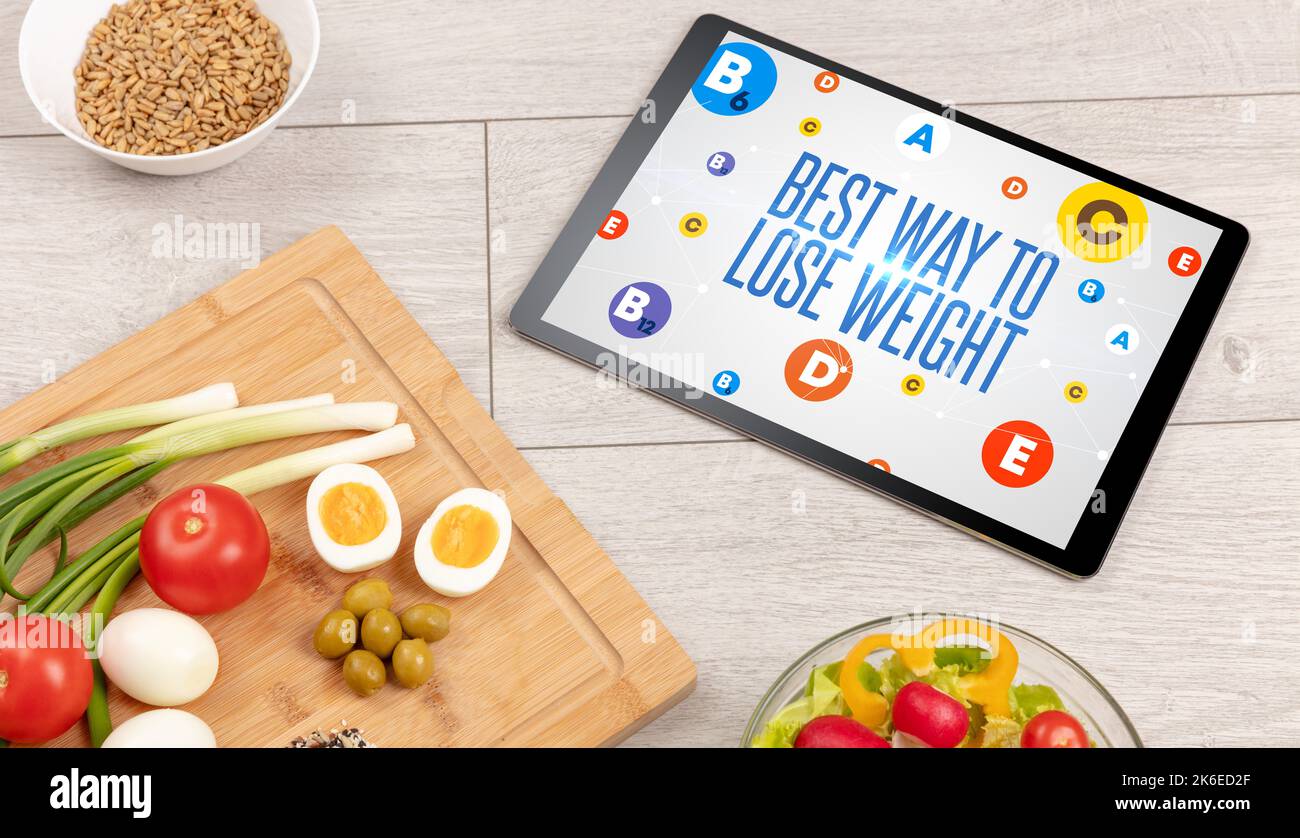 Healthy Tablet Pc compostion concept Stock Photo - Alamy