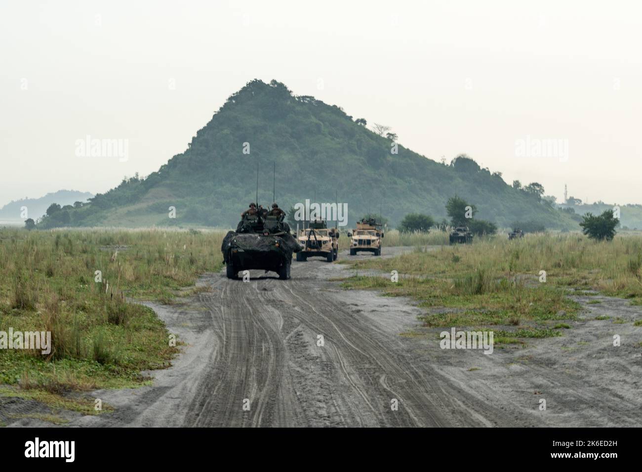 Philippine and U.S. Marines with Battalion Landing Team 2d Battalion, 5th Marines, 31st Marine Expeditionary Unit, participate in a combined arms live-fire event during KAMANDAG 6 at Colonel Ernesto Rabina Air Base, Philippines, Oct. 13, 2022. KAMANDAG is an annual bilateral exercise between the Armed Forces of the Philippines and U.S. military designed to strengthen interoperability, capabilities, trust, and cooperation built over decades of shared experiences. (U.S. Marine Corps photo by Cpl. Ujian Gosun) Stock Photo