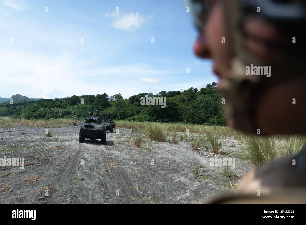 Philippine and U.S. Marines with Battalion Landing Team 2d Battalion, 5th Marines, 31st Marine Expeditionary Unit, participate in a combined arms live-fire event during KAMANDAG 6 at Colonel Ernesto Rabina Air Base, Philippines, Oct. 13, 2022. KAMANDAG is an annual bilateral exercise between the Armed Forces of the Philippines and U.S. military designed to strengthen interoperability, capabilities, trust, and cooperation built over decades of shared experiences. (U.S. Marine Corps photo by Cpl. Ujian Gosun) Stock Photo