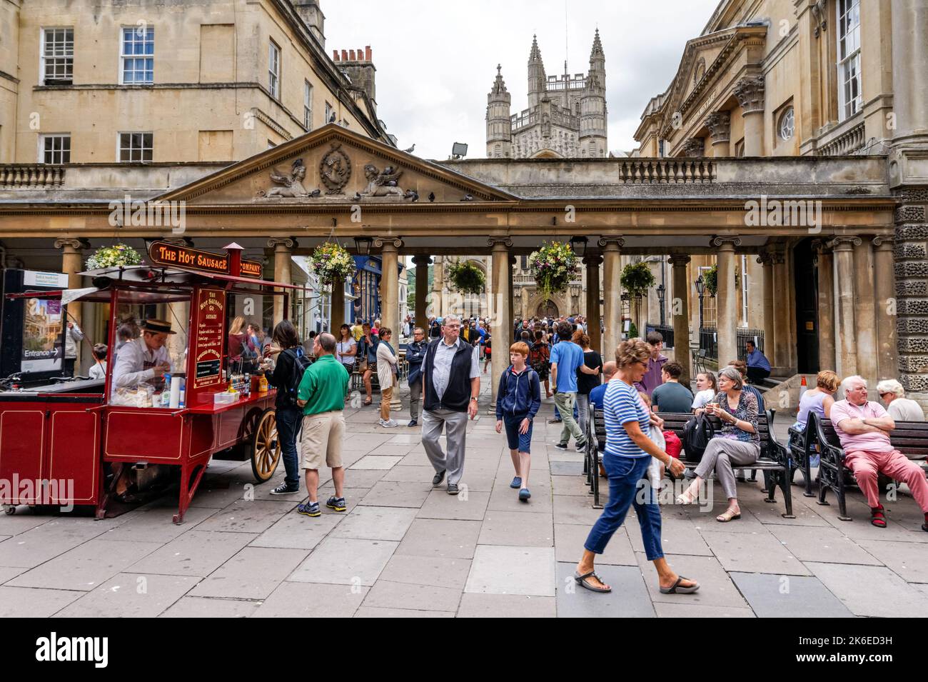 Tourists on Stall Street in Bath, Somerset England United Kingdom UK Stock Photo