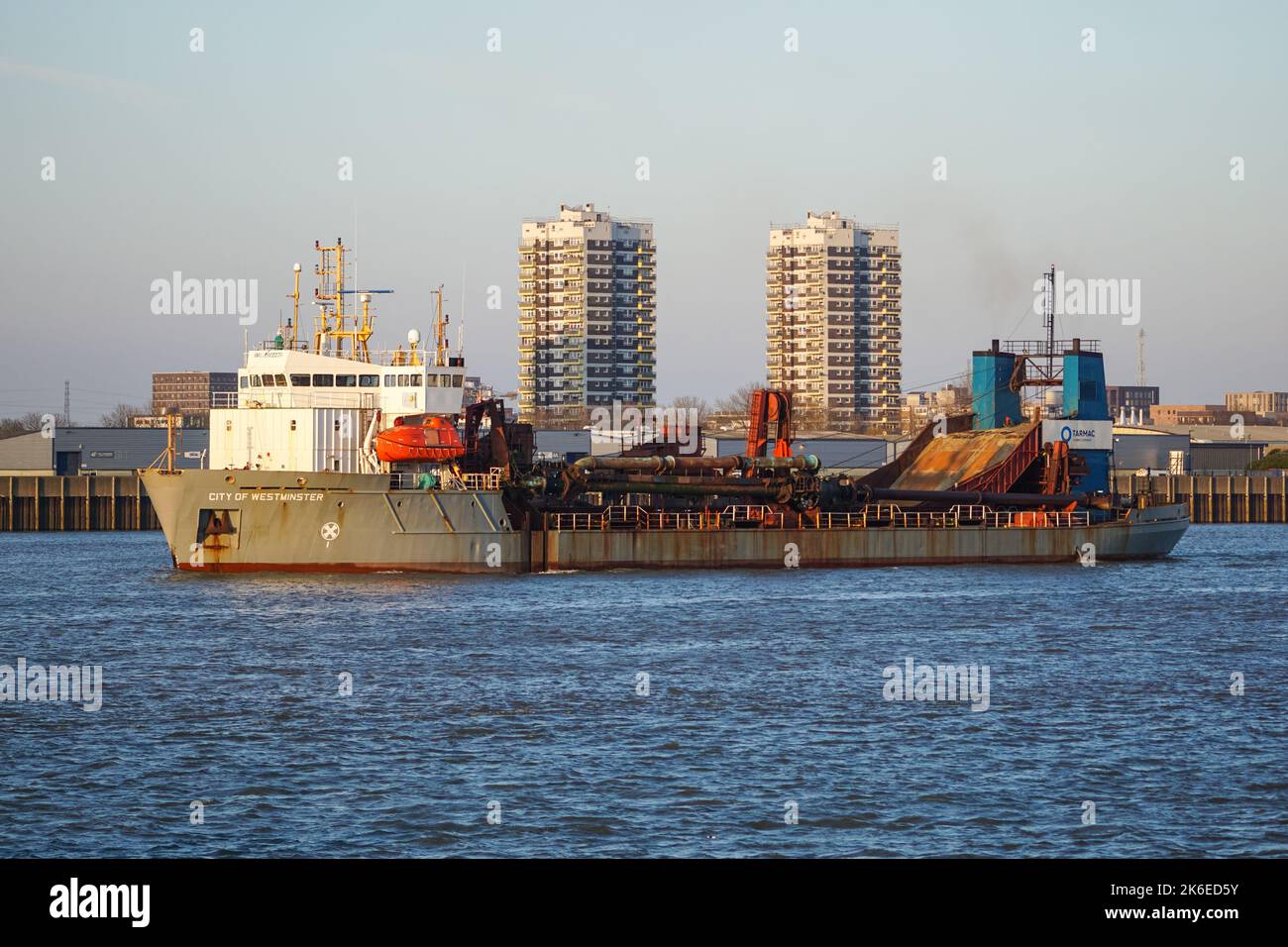 A trailing suction hopper dredger ship, City Of Westminster, on the