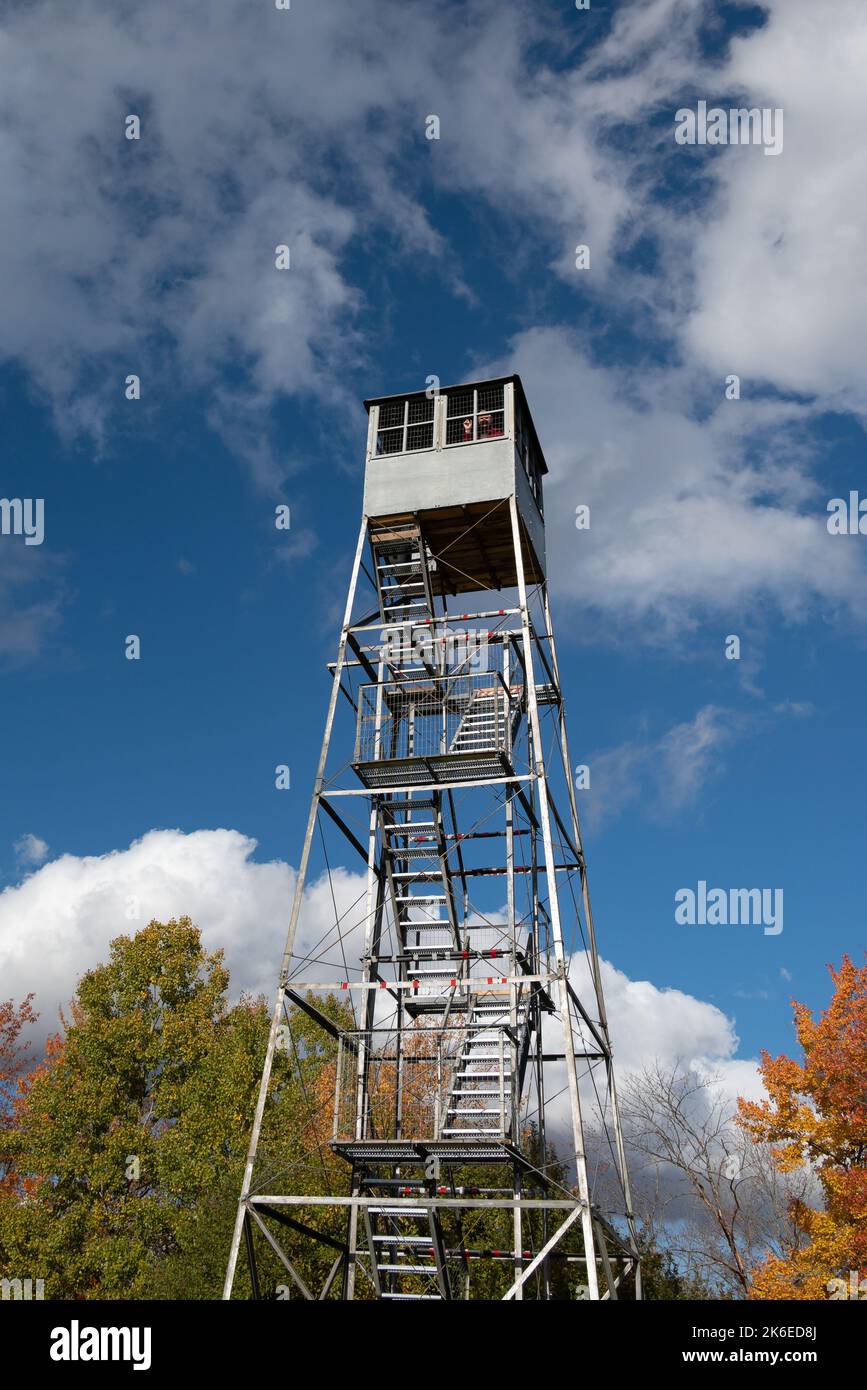 The Makomis Fire Tower in Speculator, NY USA restored and open to the