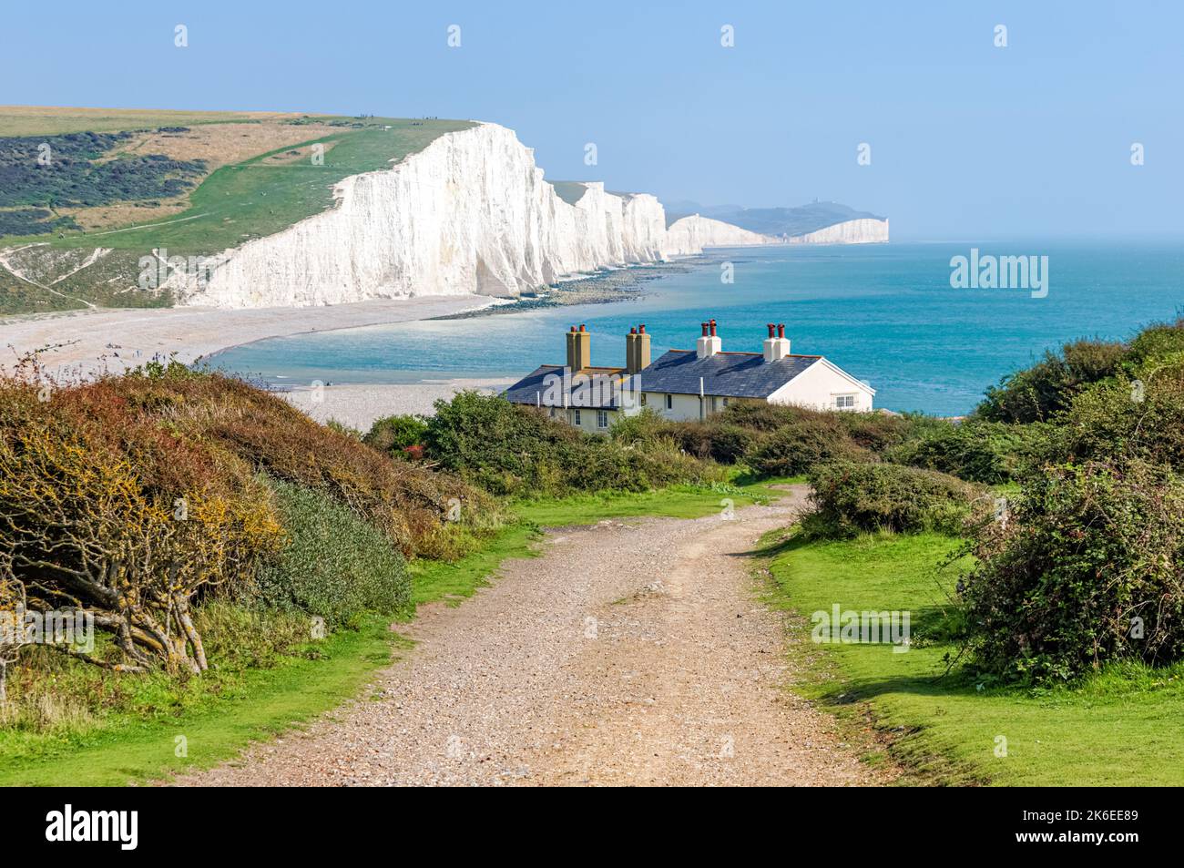 Seven Sisters cliffs near Seaford Sussex England United Kingdom UK Stock Photo