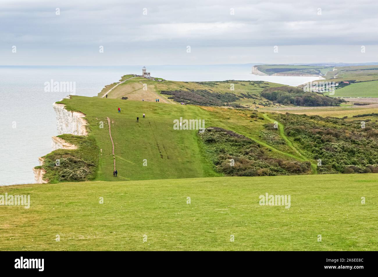 Beachy Head and the Seven Sisters chalk cliffs near Eastbourne, South