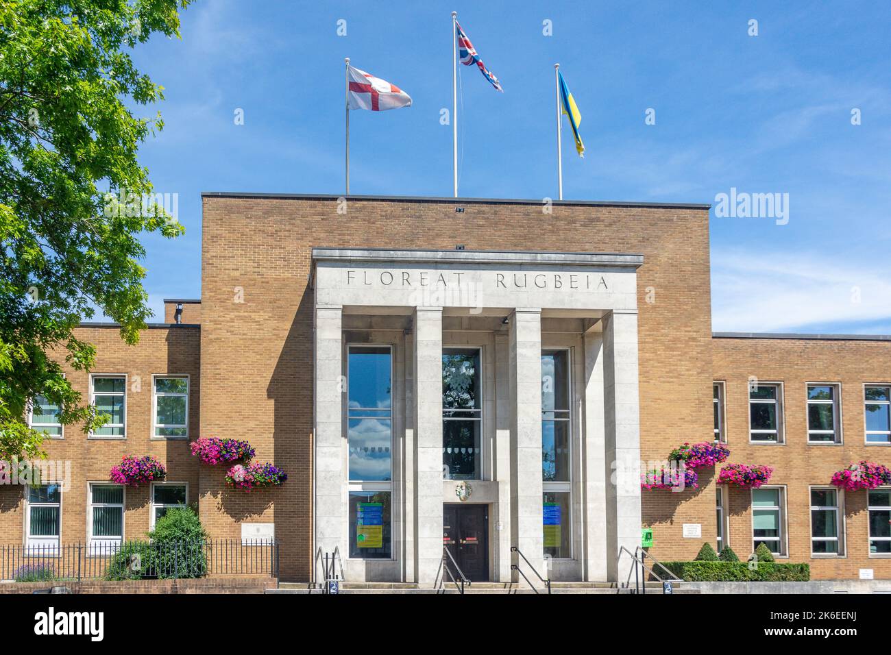 Rugby Town Hall, Evreux Way, Rugby, Warwickshire, England, United Kingdom Stock Photo