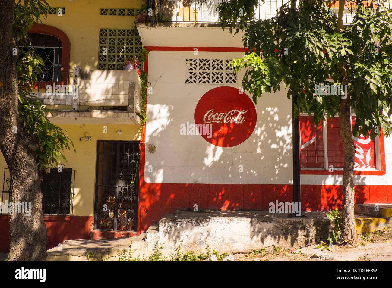 Vintage Coca Cola sign, Puerto Vallarta, Mexico Stock Photo