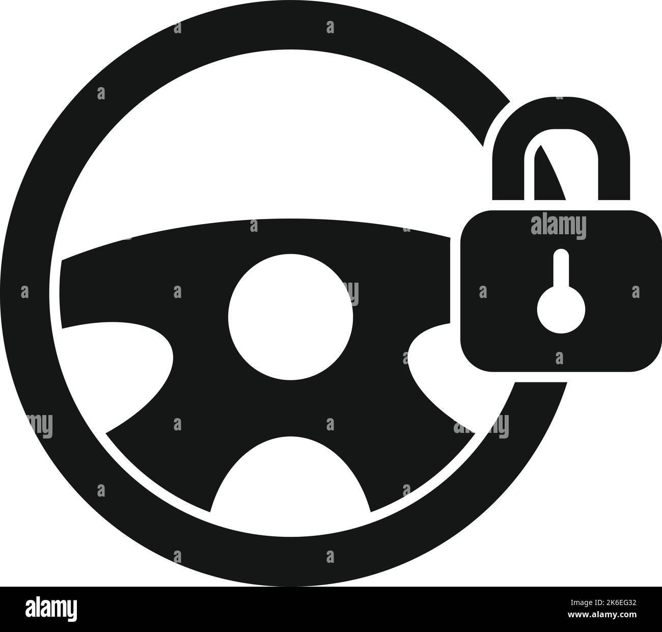 Car steering wheel lock icon simple vector. Auto engine. Spare motor